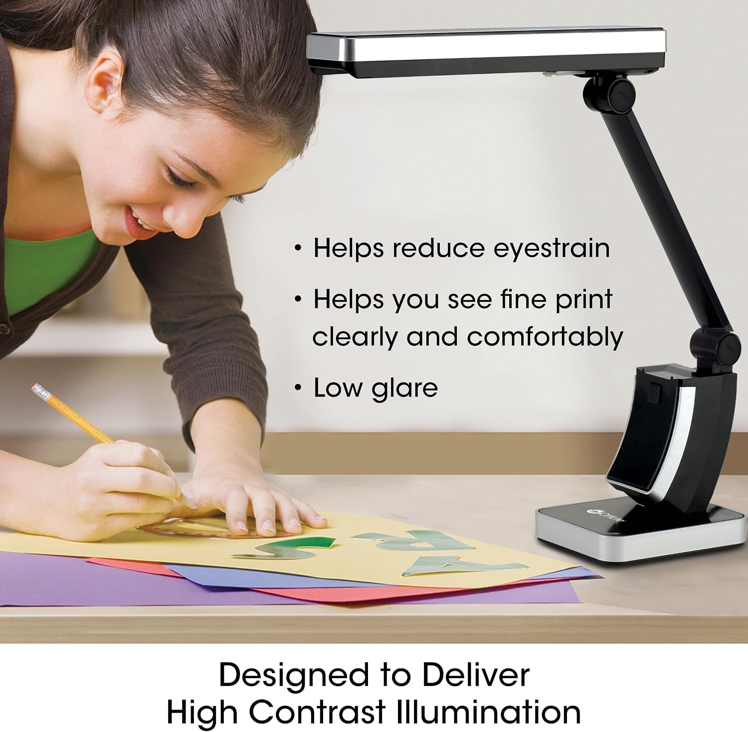 image:imageOttLite 13W Slimline Desk Lamp Home Office Bedroom or Reading BlackBlack Fluorescent