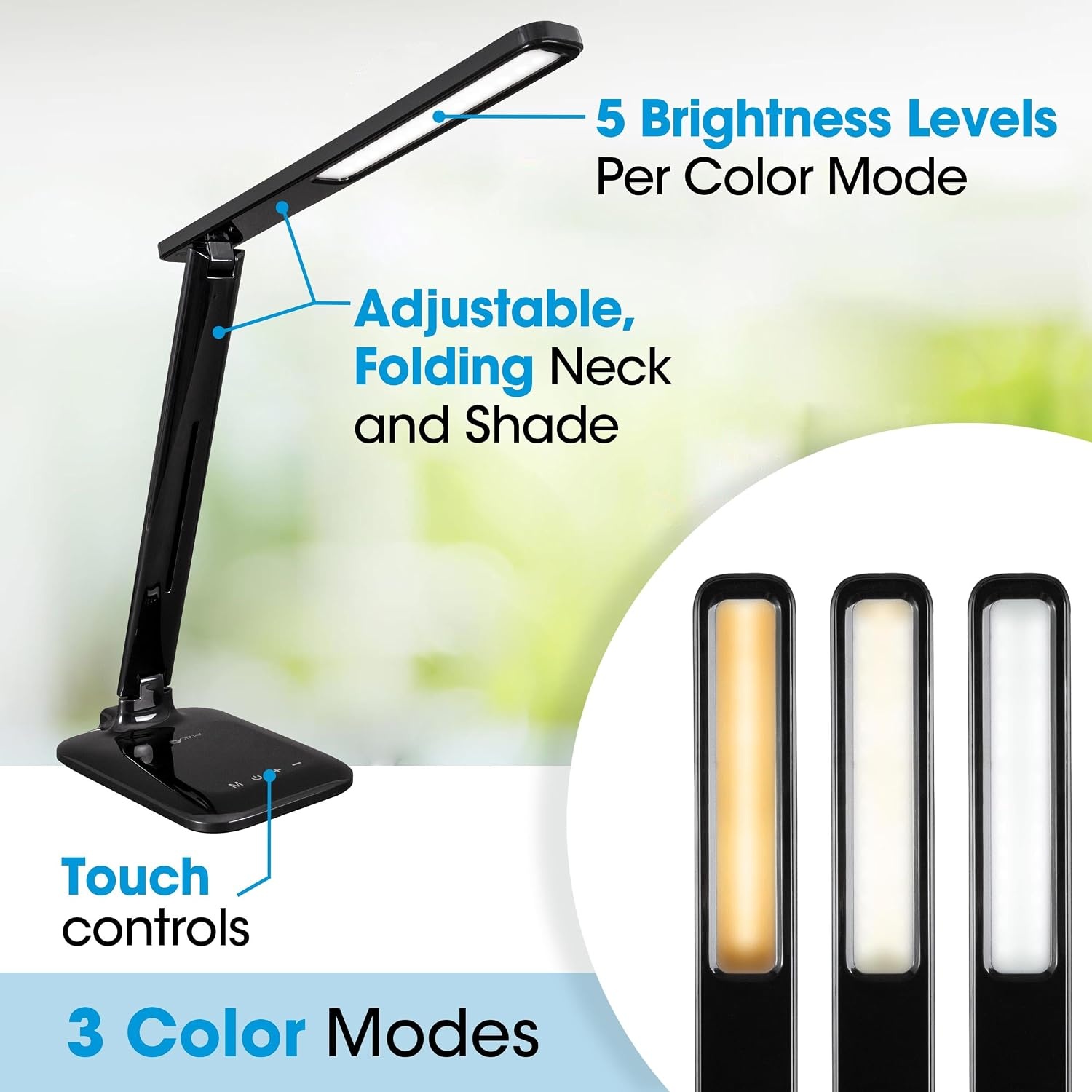 image:imageOttLite 13W Slimline Desk Lamp Home Office Bedroom or Reading BlackBlack LED