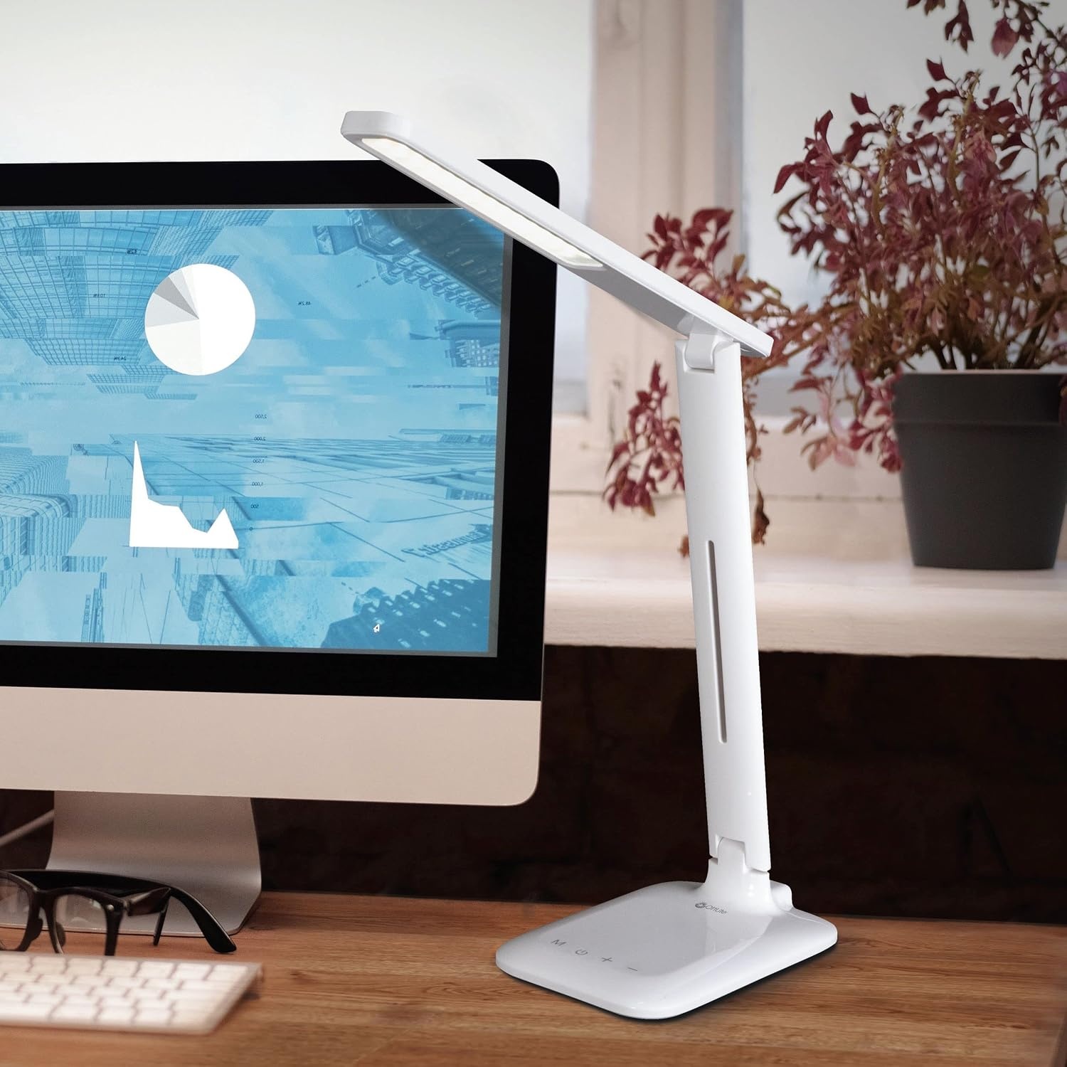 image:imageOttLite 13W Slimline Desk Lamp Home Office Bedroom or Reading BlackWhite LED