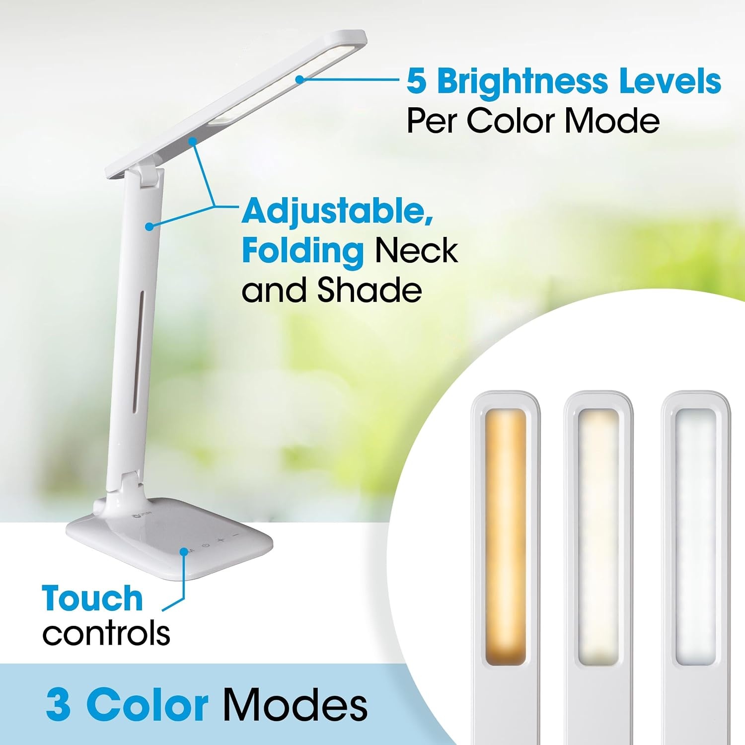 image:imageOttLite 13W Slimline Desk Lamp Home Office Bedroom or Reading BlackWhite LED