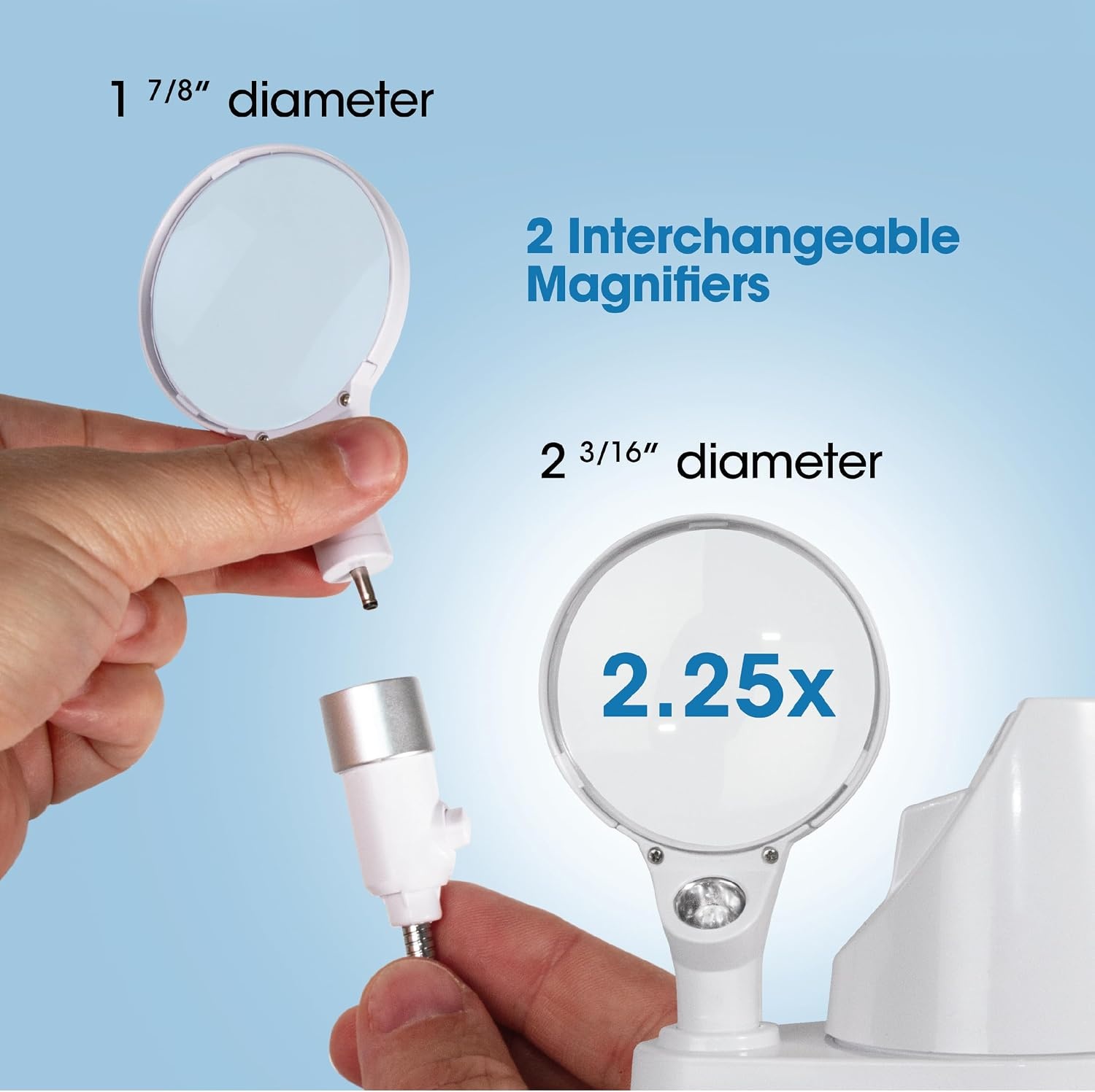 image:imageOttLite 15900C LED Clip and Freestanding Magnifier Lamp White