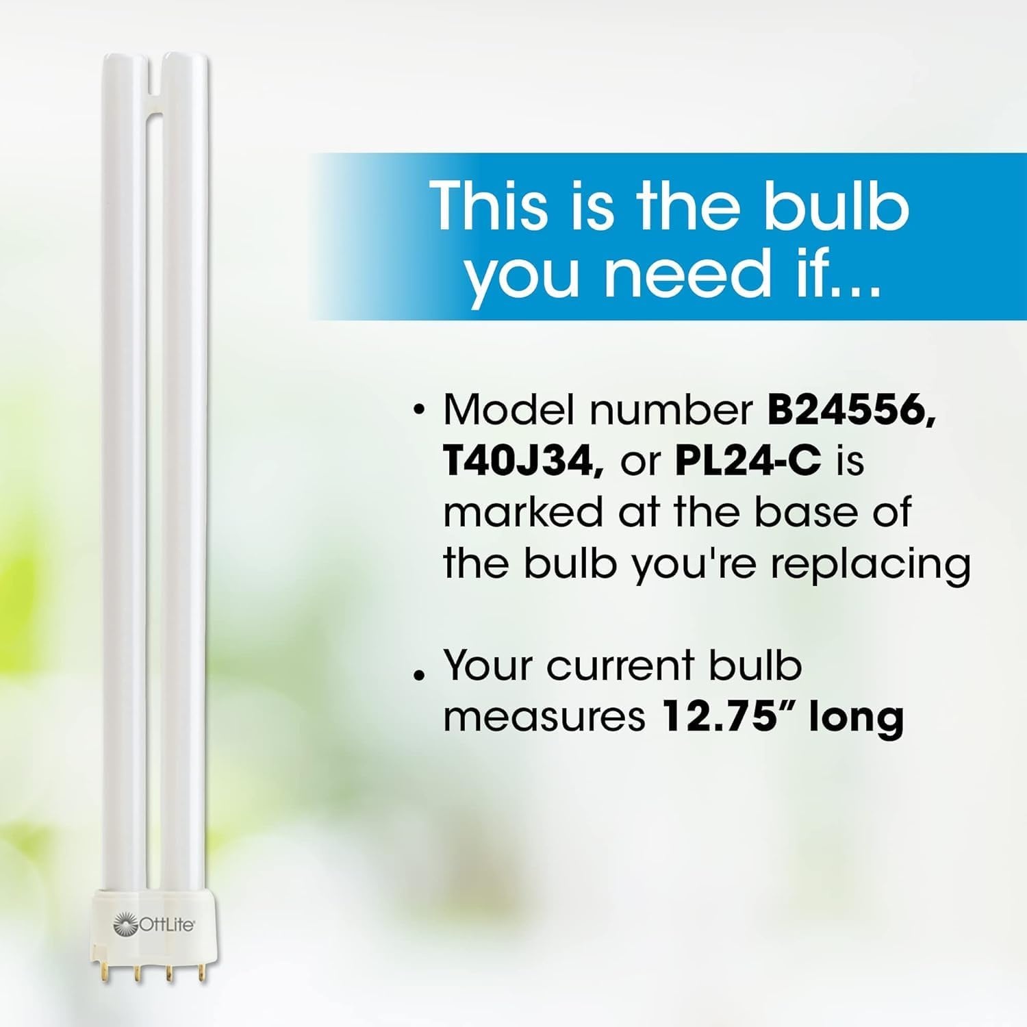 image:imageOttLite 24W Replacement Light Bulb Energy Efficient Compact Fluorescent Light Tubes Bright Natural Daylight for Bedroom amp Living Room Low Heat amp Glare Type C Lightbulb for Reduced Eyestrain