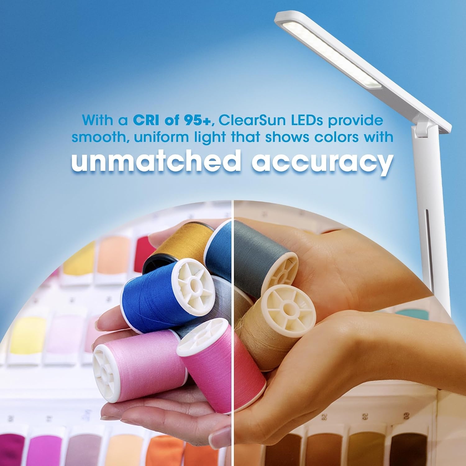 image:imageOttLite Charge Up LED Desk Lamp with Wireless Charging amp ClearSun LED Technology 3 Color Temperature Modes Adjustable Neck Task Lamp for Home Reading Office amp Dorms