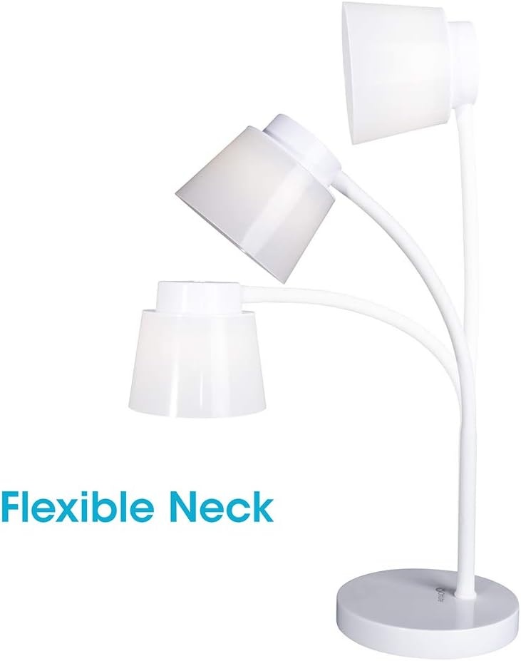 image:imageOttLite Clarify LED Desk Lamp with 4 Brightness Settings Touch Activated Controls Modern White Design ClearSun LED Lighting Flexible Neck for Work Study Reading Crafting