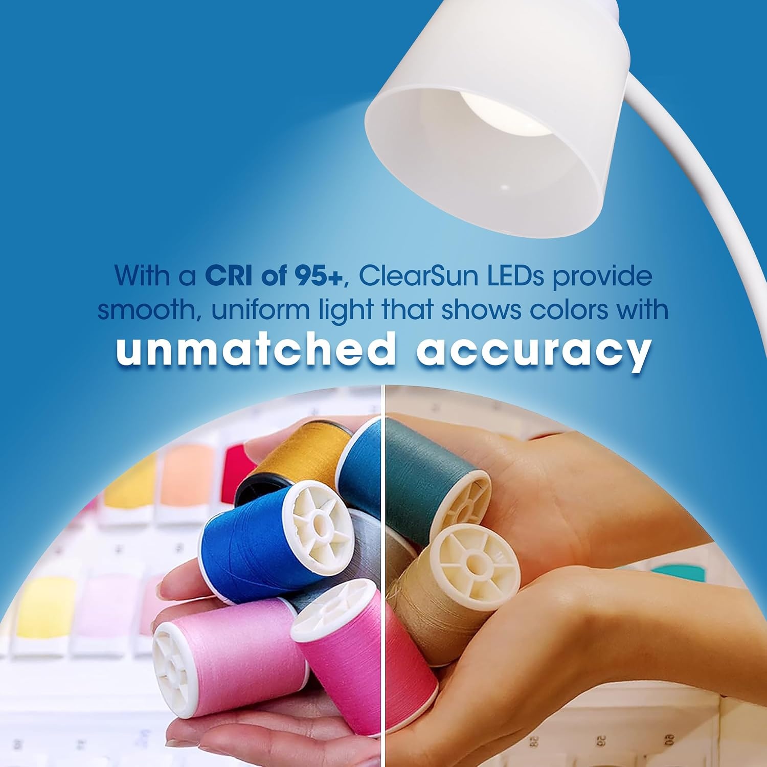 image:imageOttLite Clarify LED Desk Lamp with 4 Brightness Settings Touch Activated Controls Modern White Design ClearSun LED Lighting Flexible Neck for Work Study Reading Crafting
