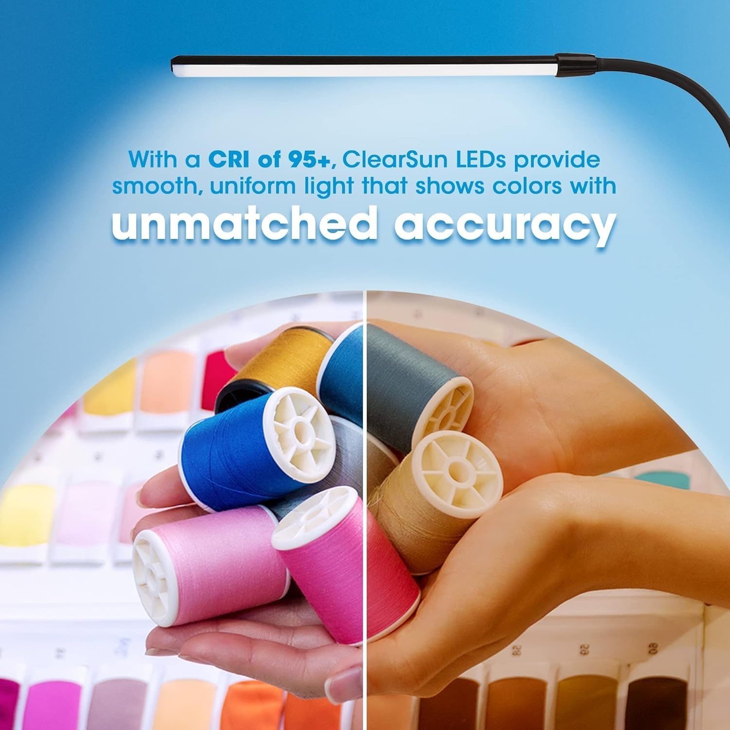 image:imageOttLite ClipOn LED Easel Lamp with ClearSun LED Technology Sturdy Clip Light with OnOff Switch Cord Adjustable amp Flexible Neck for Precise Lighting Piano Computer Desks Shelves amp TablesBlack