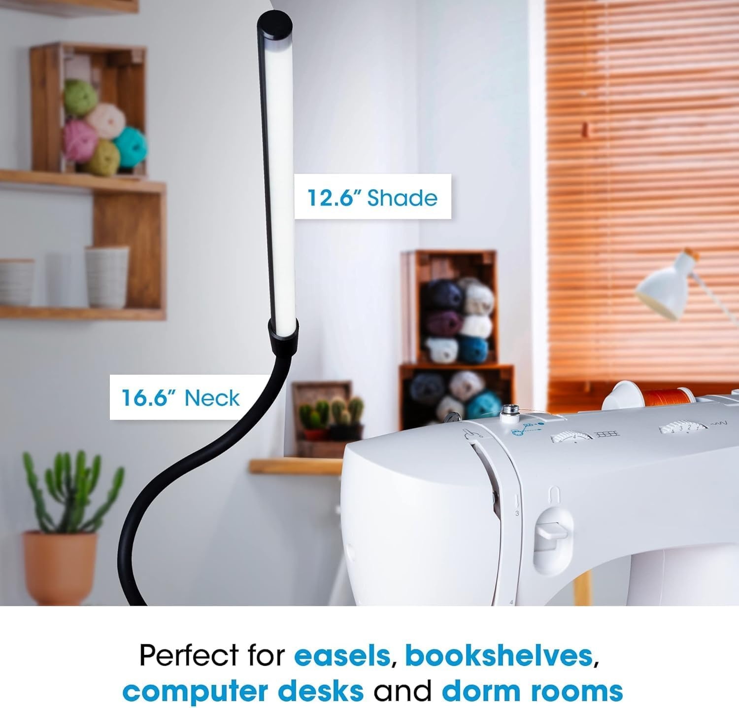 image:imageOttLite ClipOn LED Easel Lamp with ClearSun LED Technology Sturdy Clip Light with OnOff Switch Cord Adjustable amp Flexible Neck for Precise Lighting Piano Computer Desks Shelves amp TablesBlack
