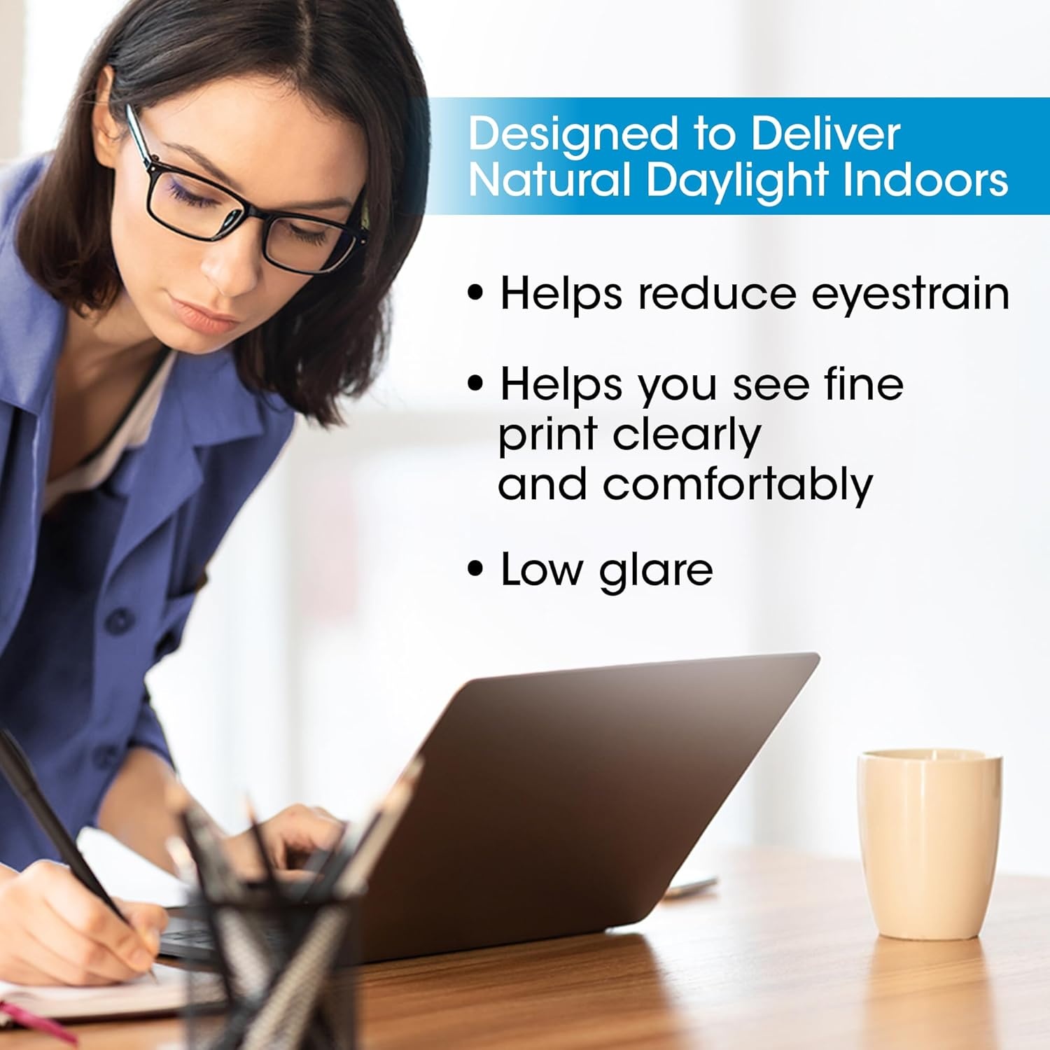 image:imageOttLite Cool Breeze LED Lamp with Bladeless Fan 3 Speed Options amp 5 Brightness Settings with Energy Efficient Natural Daylight LEDs Desktop Table or Nightstand Lamp for Studying or ReadingGray