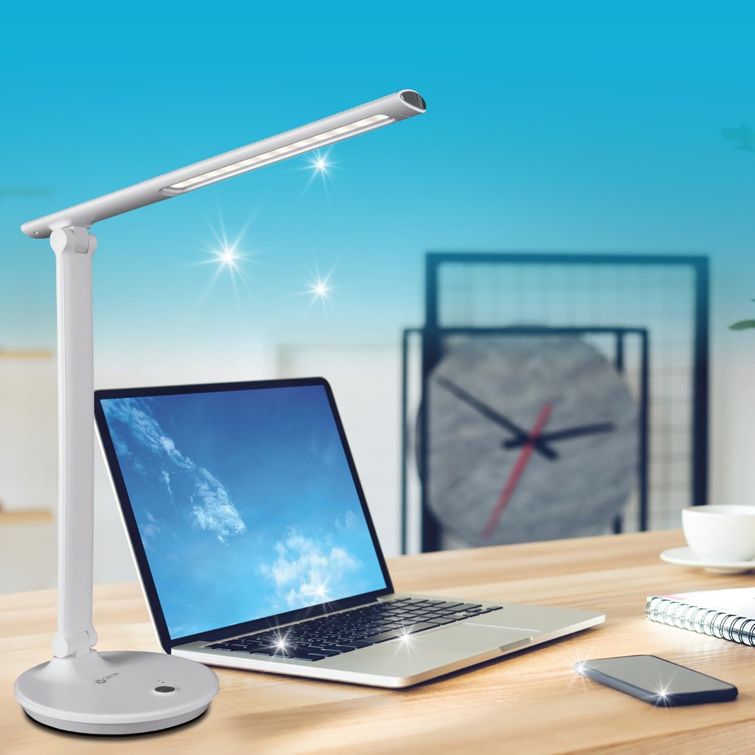 image:imageOttLite Emerge LED Sanitizing Desk Lamp with USB Charging Sanitizes Your Work Space Touch Activated Flexible Neck Modern Light for Reading Crafting amp Office Desktop