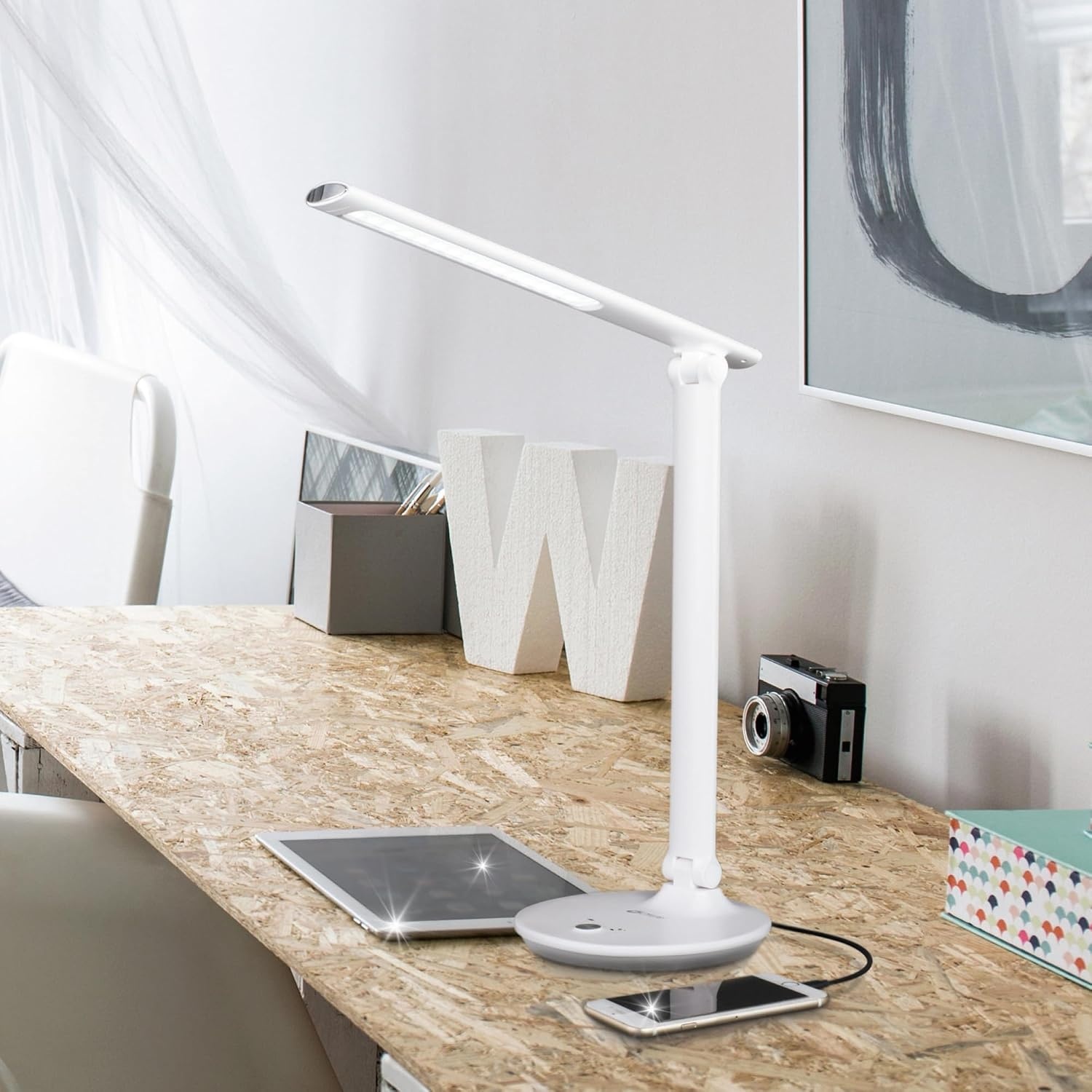 image:imageOttLite Emerge LED Sanitizing Desk Lamp with USB Charging Sanitizes Your Work Space Touch Activated Flexible Neck Modern Light for Reading Crafting amp Office Desktop