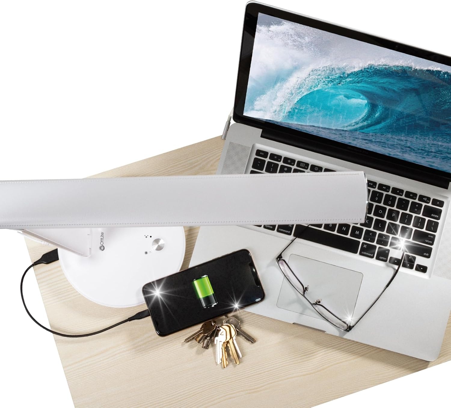 image:imageOttLite Emerge LED Sanitizing Desk Lamp with USB Charging Sanitizes Your Work Space Touch Activated Flexible Neck Modern Light for Reading Crafting amp Office Desktop