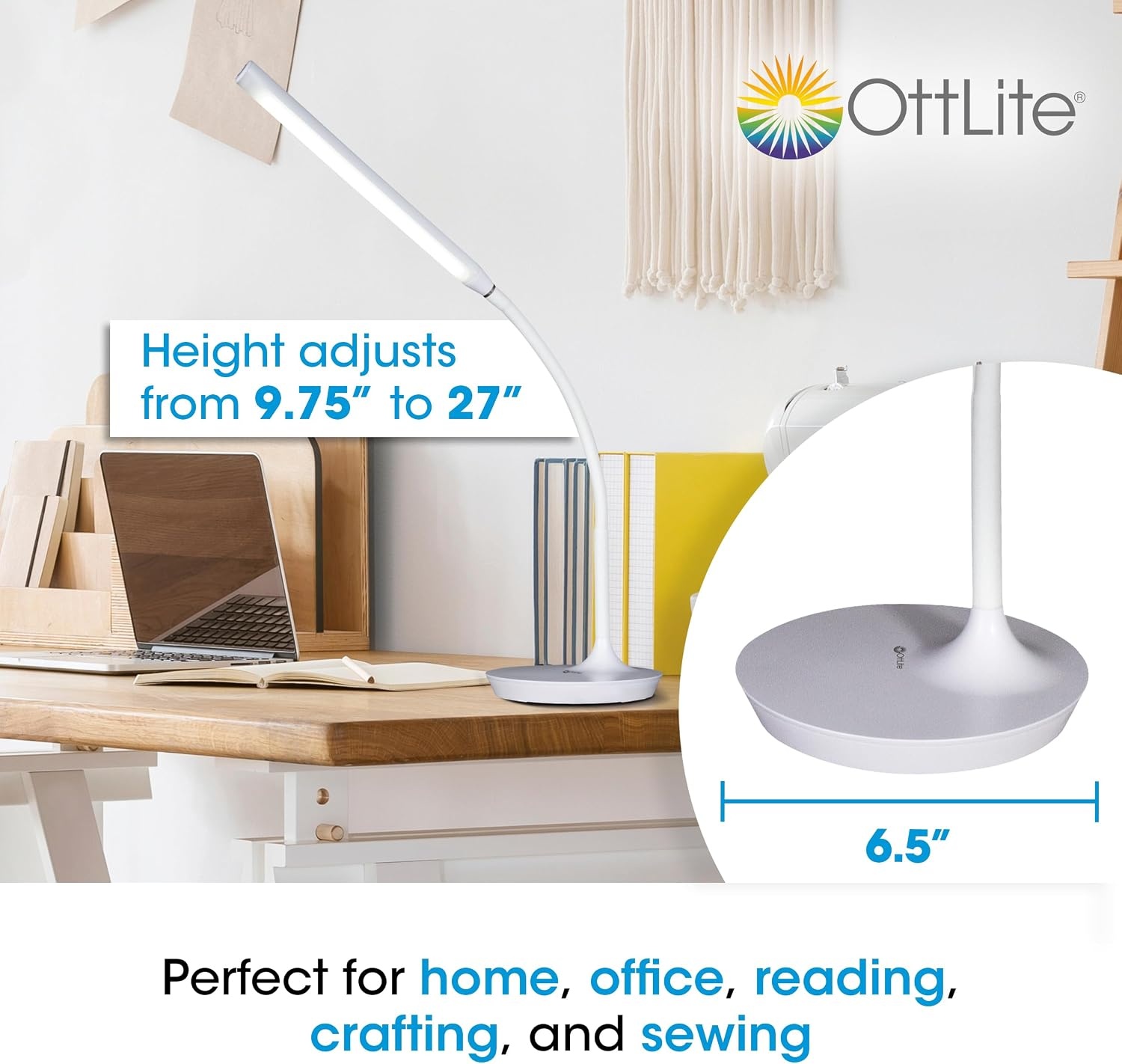 image:imageOttLite Extended Reach LED Desk Lamp WhiteWhite