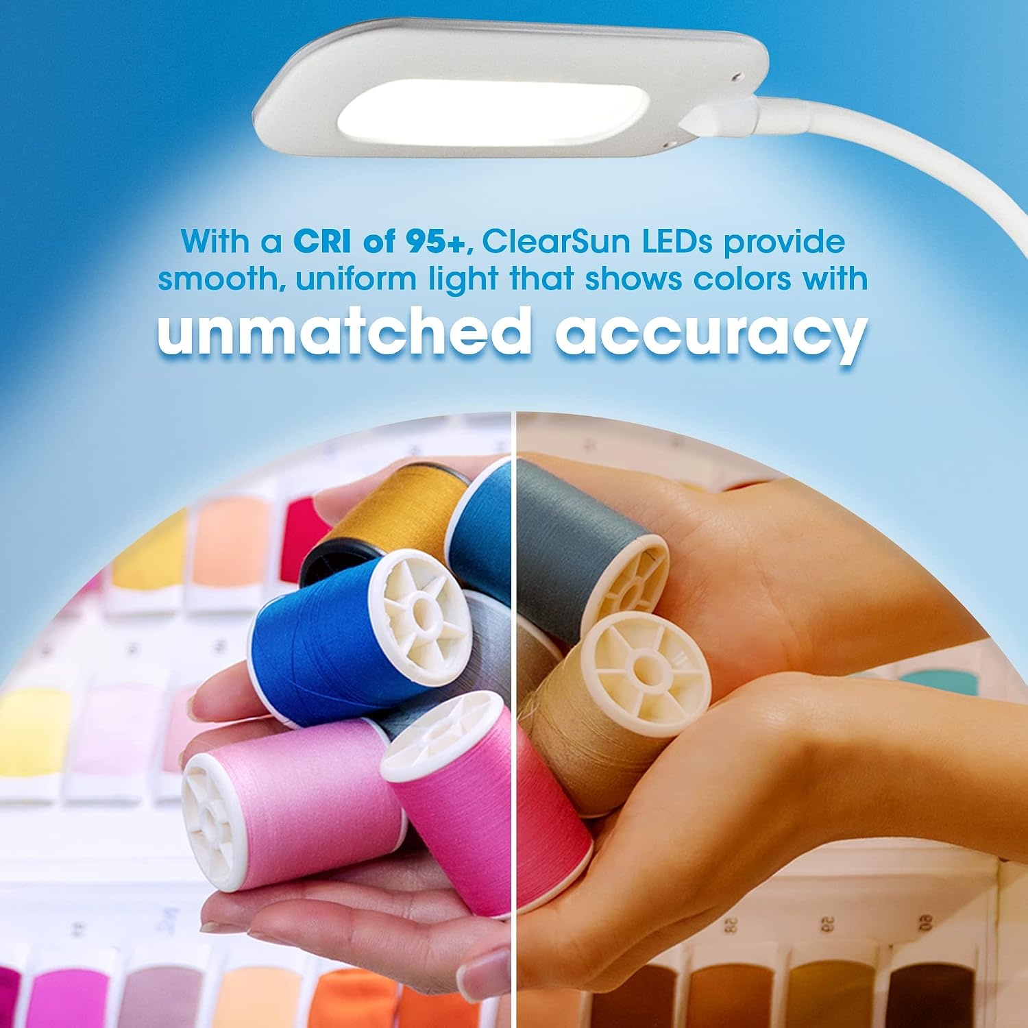 image:imageOttLite Flexible Soft Touch LED Clip Lamp with ClearSun LED Technology Sturdy Clip Light is Dimmable amp Flexible TravelFriendly amp Portable Reading Lamp for Home Desks Tables amp Bookshelves