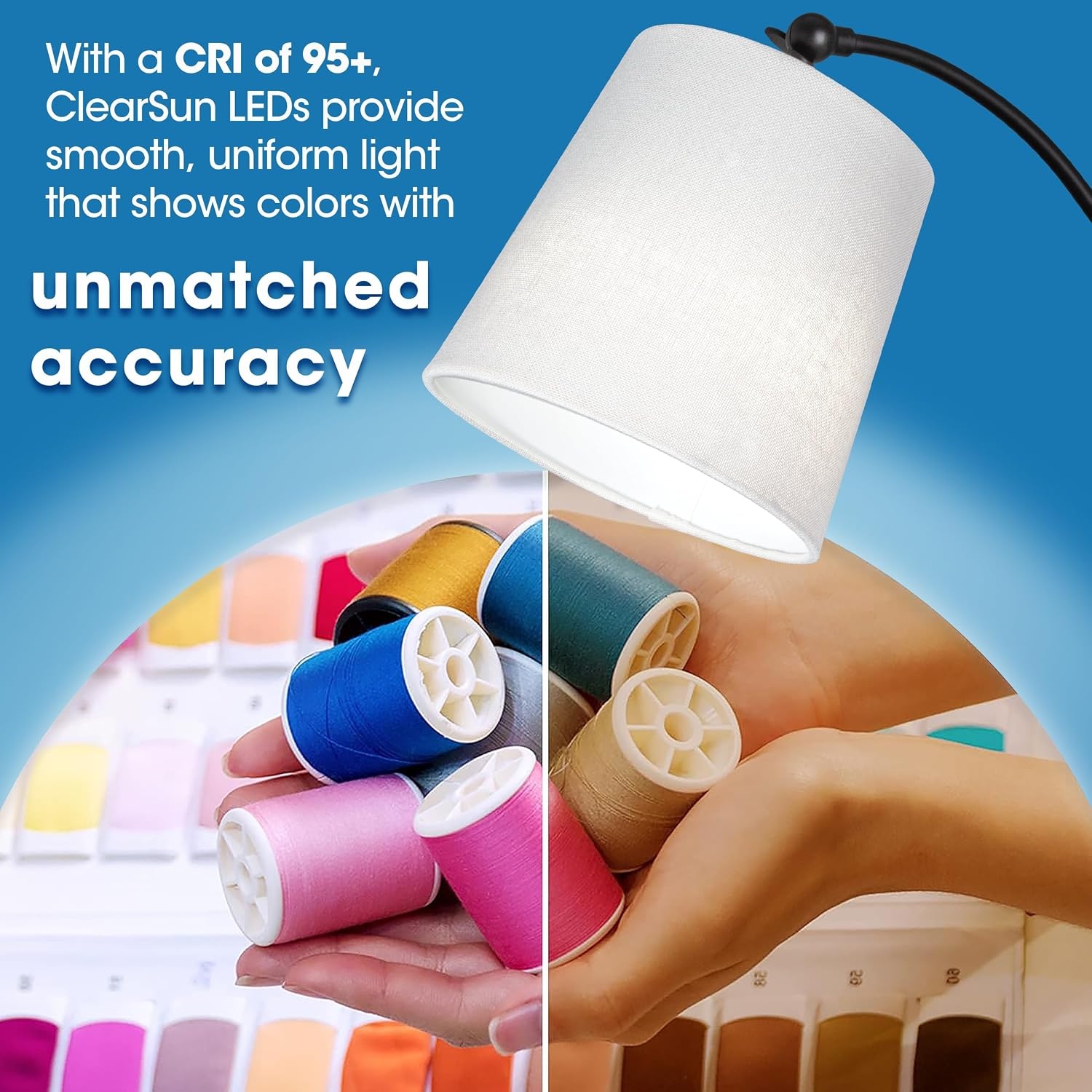 image:imageOttLite Good Housekeeping Shaded LED Desk Lamp with Wireless Charging Pad Designed to Reduce Eyestrain Adjustable Shade Replaceable ClearSun LED Bulb Crafting Reading Light Desk Lamp