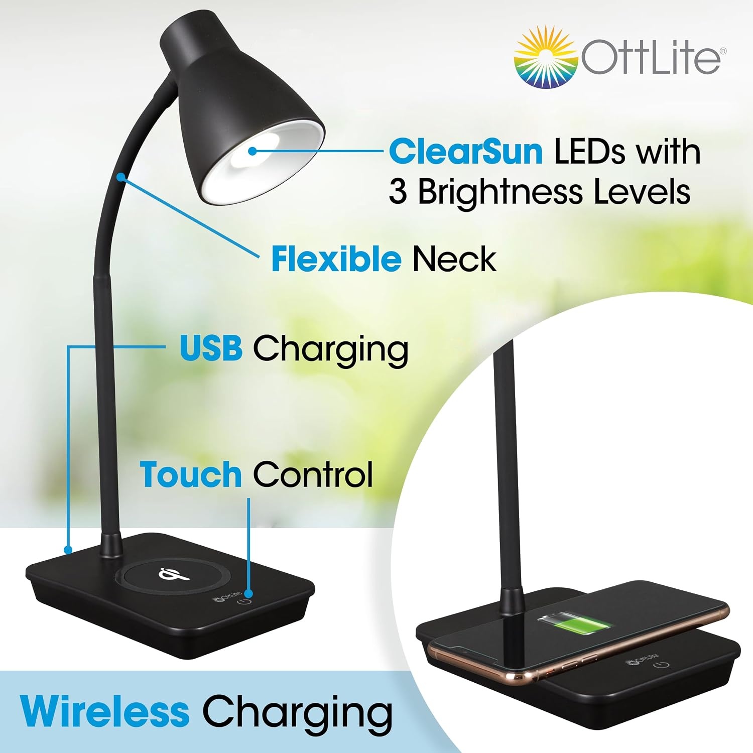 image:imageOttLite Infuse LED Desk Lamp with Wireless Charging