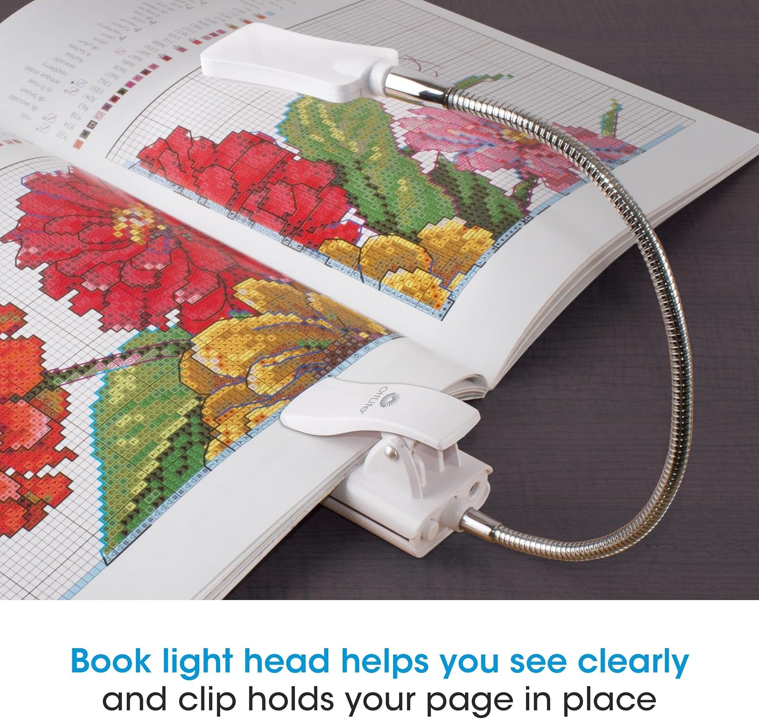 image:imageOttLite LED 2 in 1 Sewing Machine Light Clip Lamp Sewing Machine Lamp Lighted 3X Optical Grade Magnifier 5X Spot Viewer Great for Home Workshop BlueWhite