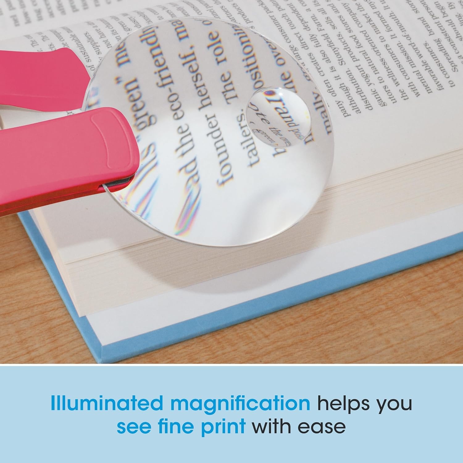 image:imageOttLite LED 2 in 1 Sewing Machine Light Clip Lamp Sewing Machine Lamp Lighted 3X Optical Grade Magnifier 5X Spot Viewer Great for Home Workshop BluePink