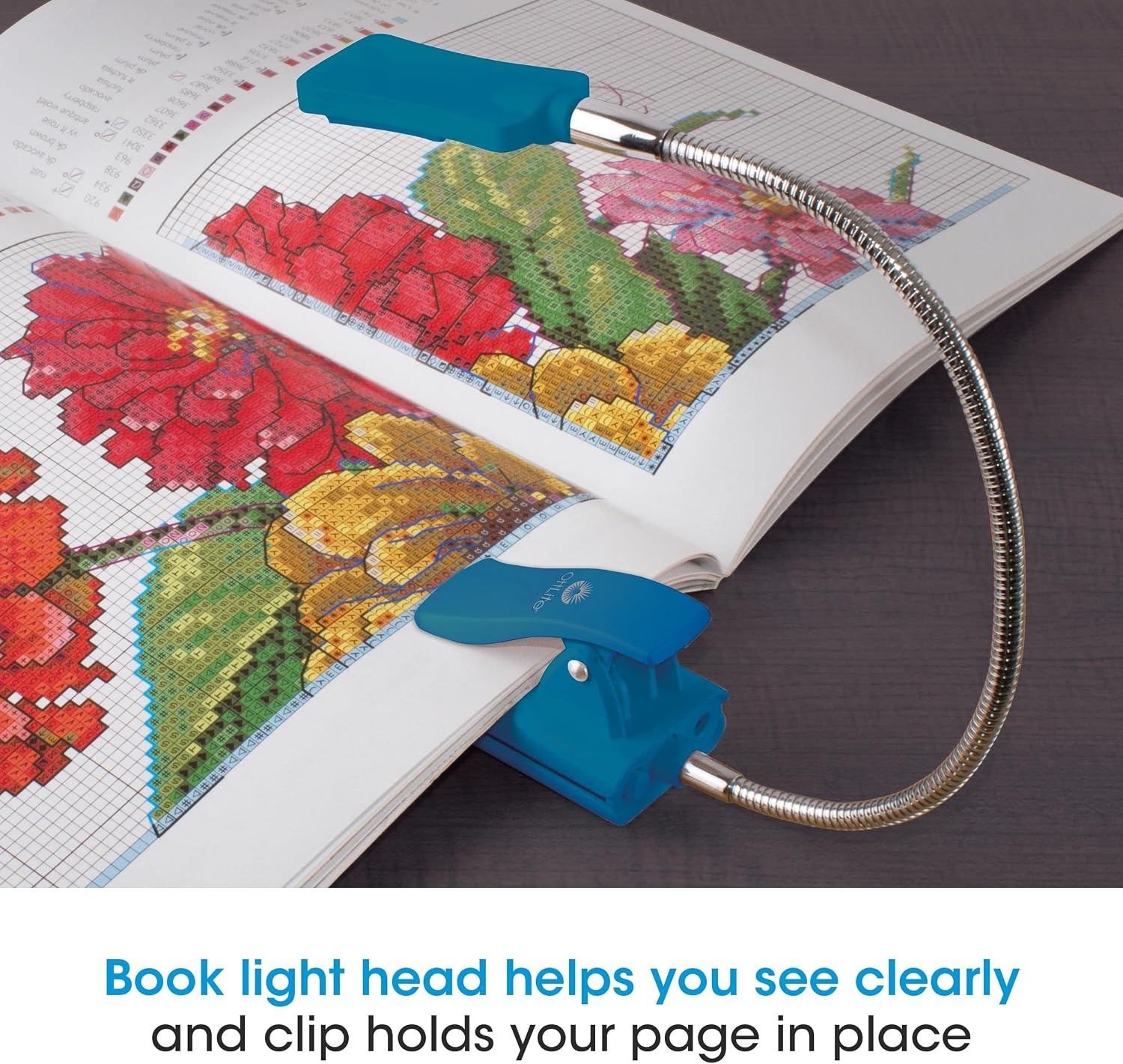 image:imageOttLite LED 2 in 1 Sewing Machine Light Clip Lamp Sewing Machine Lamp Lighted 3X Optical Grade Magnifier 5X Spot Viewer Great for Home Workshop BlueBlue