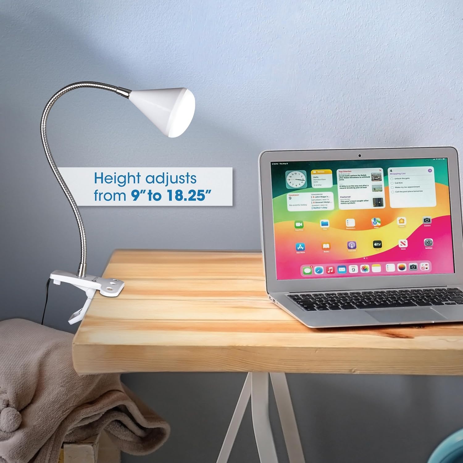 image:imageOttLite LED Cone Clip Lamp Task Lamp Desk Lamp Sturdy Clip Flexible Neck Great for Home Office Work Space Dorm