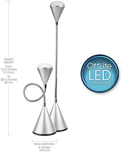 image:imageOttLite LED Cone Desk Lamp SilverWhite