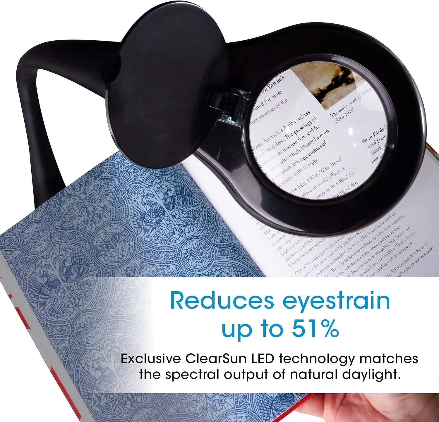 image:imageOttLite LED Desk Lamp with Adjustable Magnifier Prevention Series Designed to Reduce Eyestrain Adjustable Flexible Neck 4 Brightness Settings amp Touch Controls Crafting Reading amp StudyingBlack
