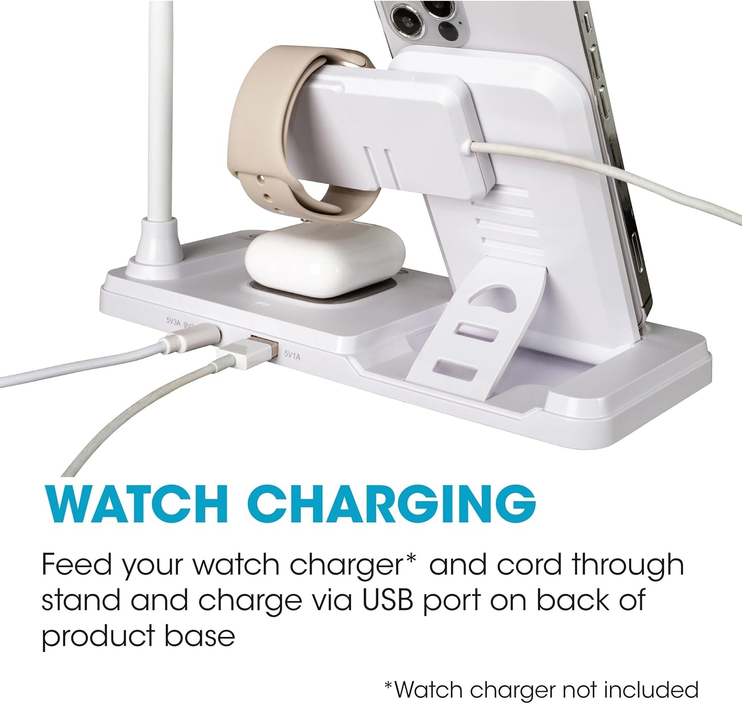 image:imageOttLite LED Desk Lamp with Charging Station MultiDevice Desk Lamp with Wireless Charger Book Light Table Lamp Reading Light Work Light Desk Lights for Home Office or Bedside