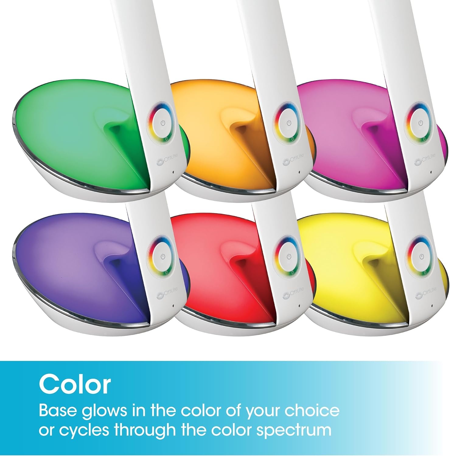 image:imageOttLite LED Desk Lamp with Color Changing Base and USB
