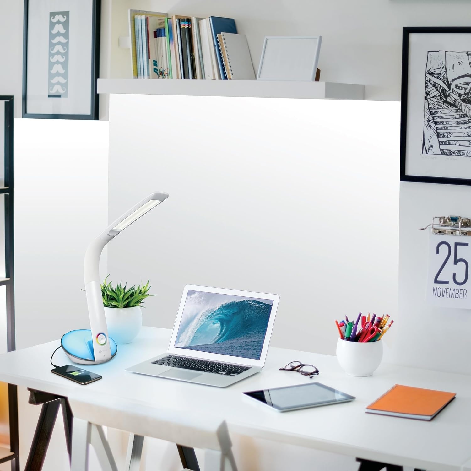 image:imageOttLite LED Desk Lamp with Color Changing Base and USB