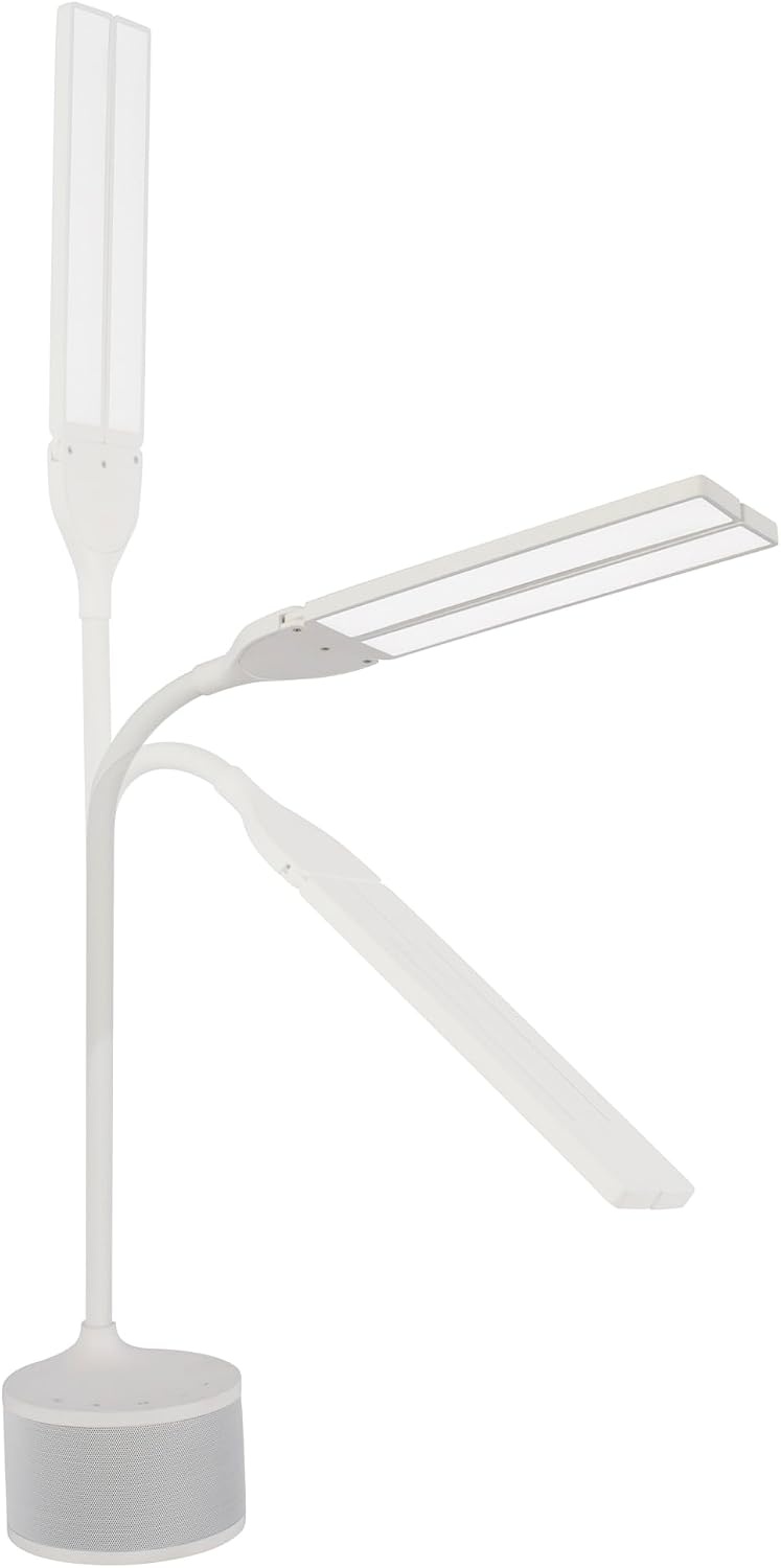 image:imageOttLite LED Desk Lamp with Dual Head amp Bluetooth Speaker Dimmable with Touch Control amp Color Modes USB Charging Port EnergyEfficient Natural Daylight LEDs for Home Office Desk amp Dorms