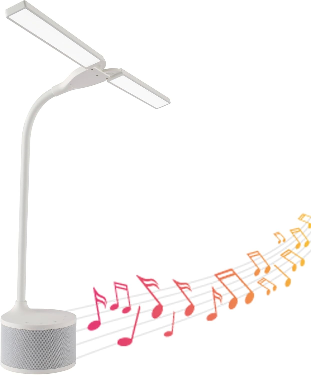 image:imageOttLite LED Desk Lamp with Dual Head amp Bluetooth Speaker Dimmable with Touch Control amp Color Modes USB Charging Port EnergyEfficient Natural Daylight LEDs for Home Office Desk amp Dorms