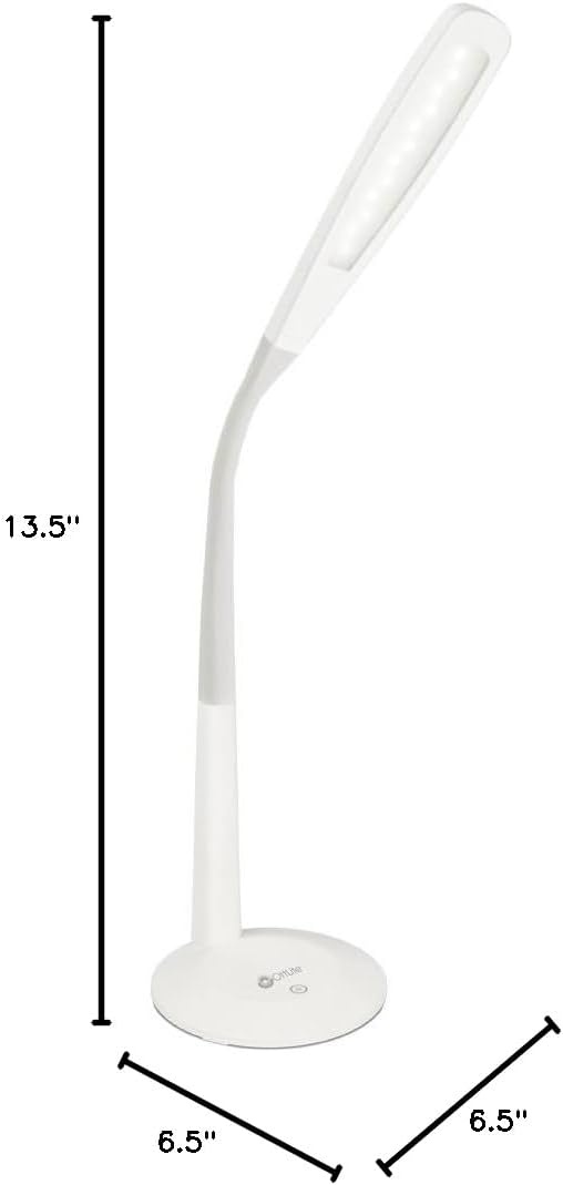 image:imageOttLite LED Desk Lamp with Flexible Neck White Slim Desk Lamp with 3 Brightness Settings amp Touch Activated Controls EnergyEfficient Natural Daylight LEDs for Home Office Desk amp Dorms