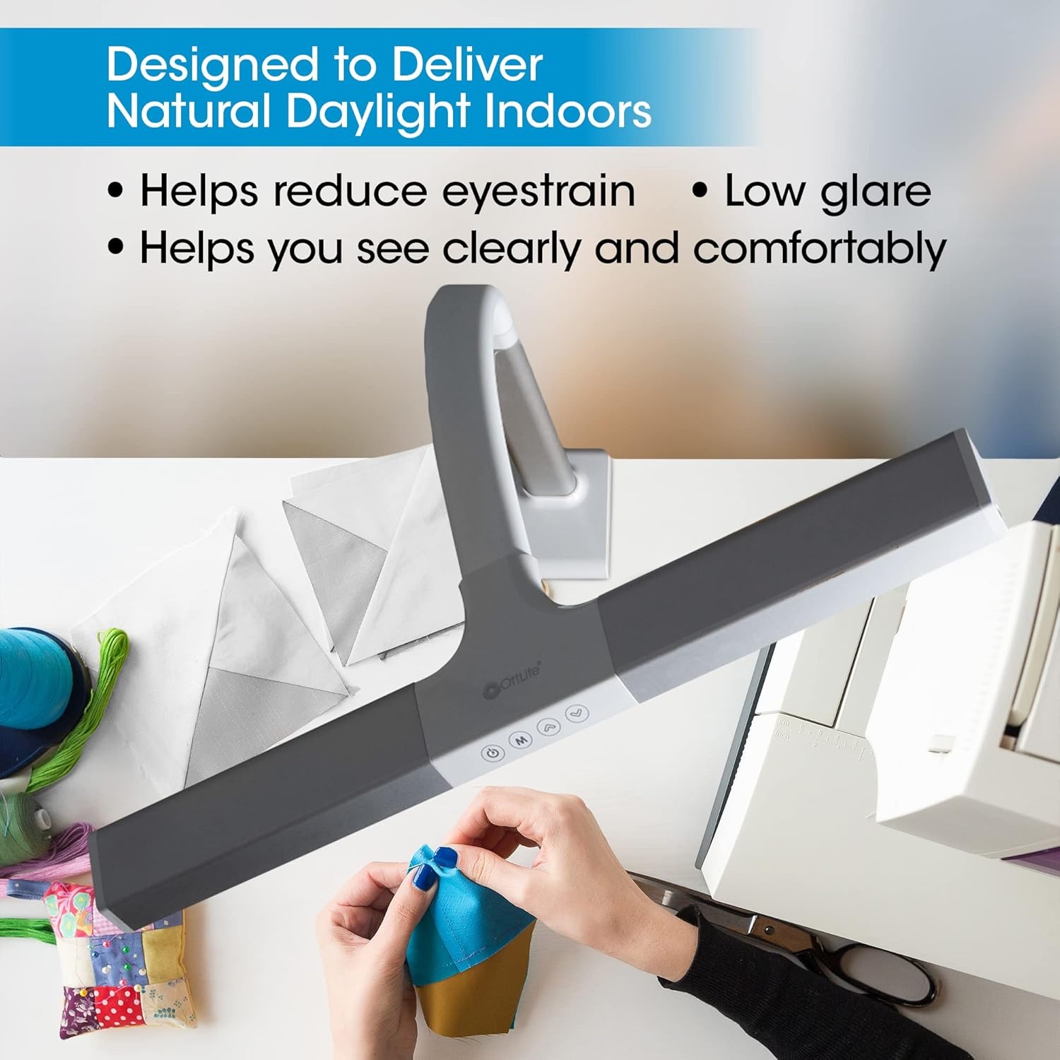 image:imageOttLite LED Desk Lamp with Sturdy Clamp Extra Wide Lighting Dimmable with 5 Brightness Settings amp Energy Efficient Natural Daylight LEDs for Home Office Computer Desk Dorms amp WorkbenchWhite
