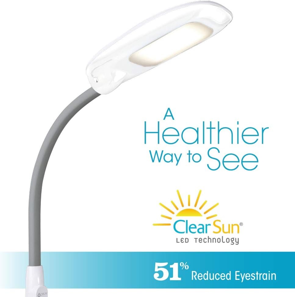 image:imageOttLite LED Floor Lamp with USB Charging Port amp Tablet Stand ClearSun LED Technology 4 Brightness Settings amp 3 Color Temperature Modes Touch Activated Controls for Home Reading amp DormsWhite