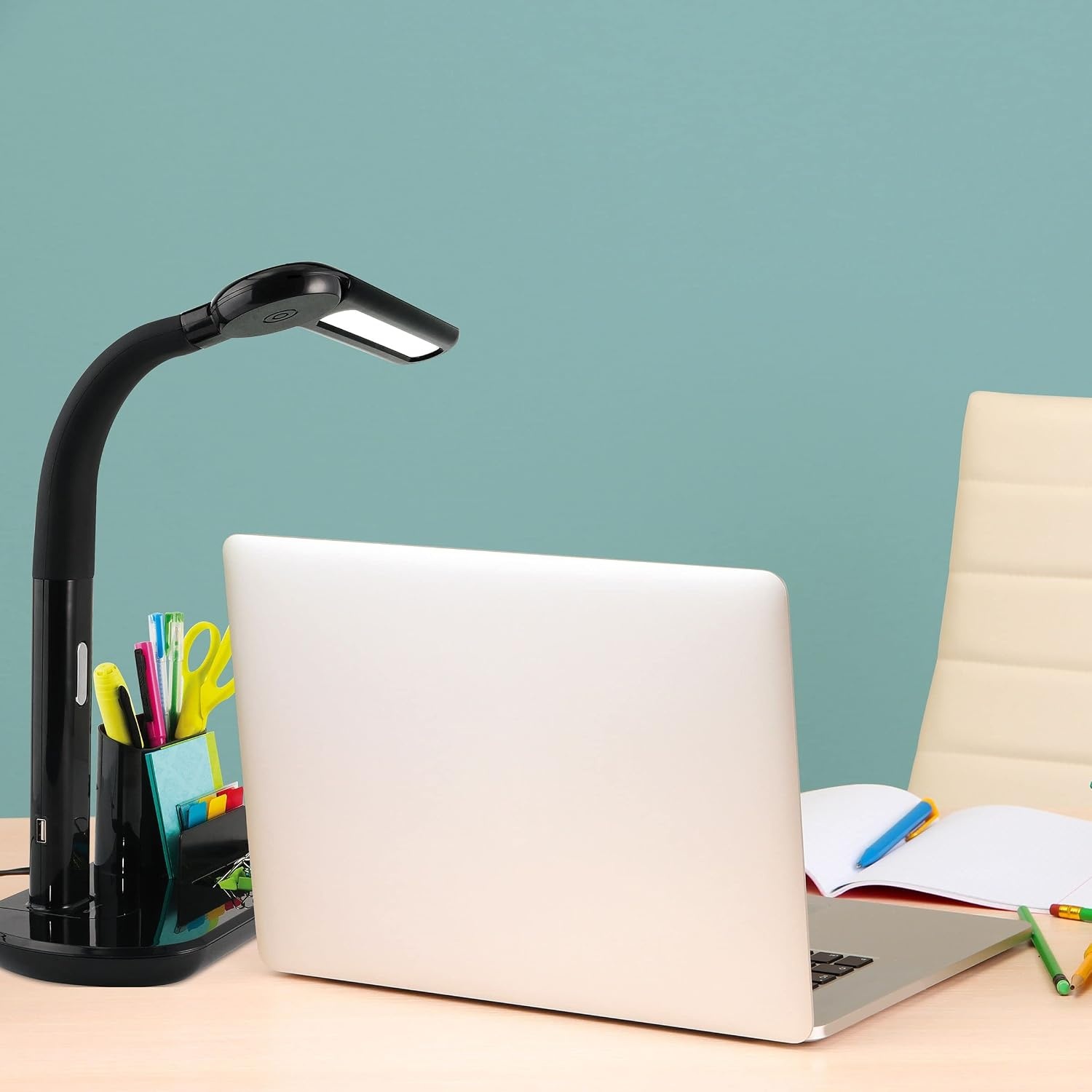 image:imageOttLite LED Pivoting Bankers Lamp with USB Charging Port