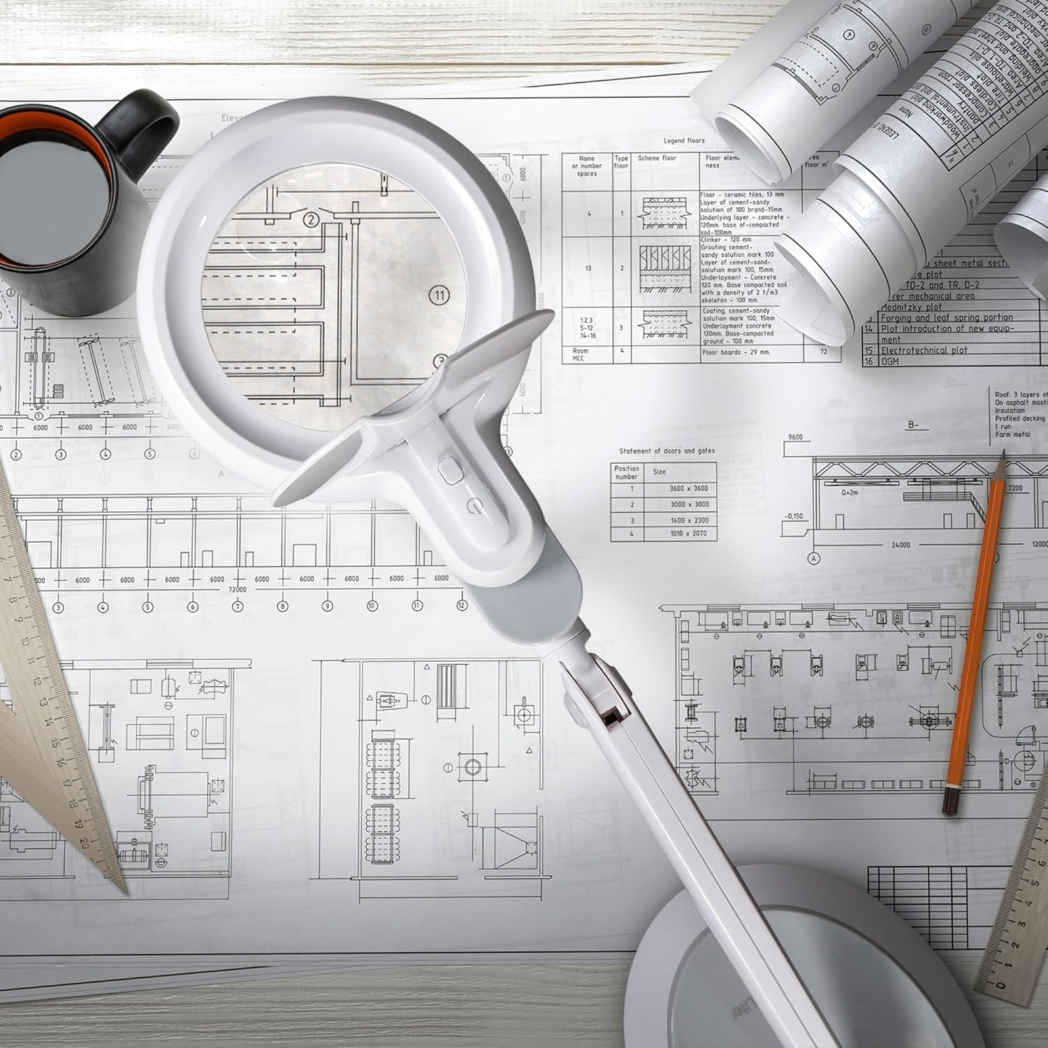 image:imageOttLite LED SpaceSaving Magnifier Desk Lamp with OpticalGrade Magnification WhiteWhite