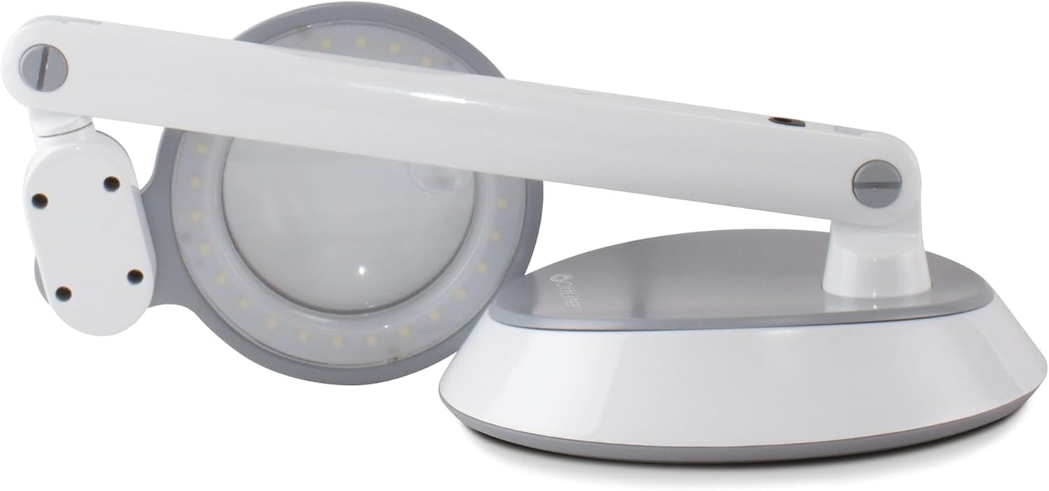 image:imageOttLite LED SpaceSaving Magnifier Desk Lamp with OpticalGrade Magnification WhiteWhite