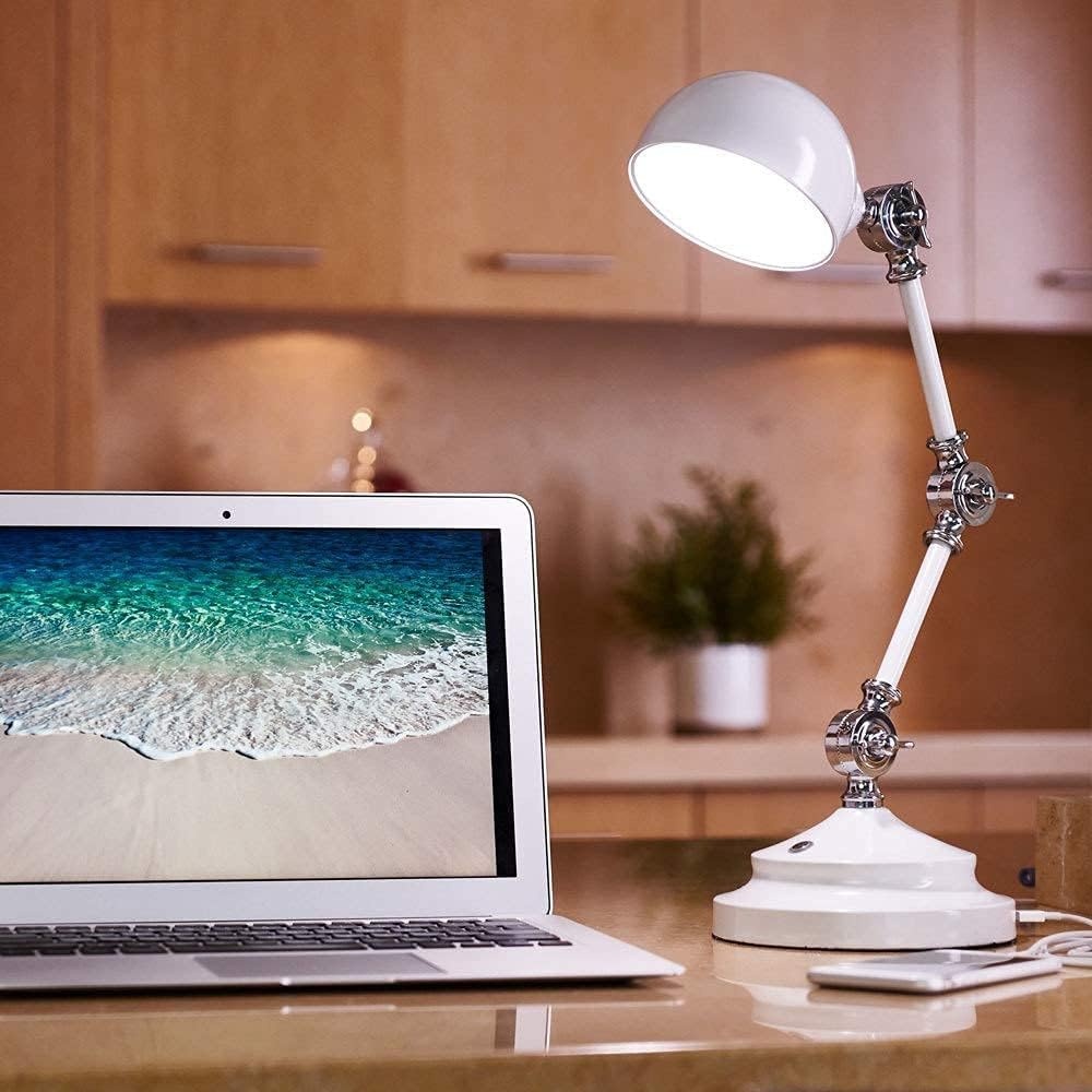 image:imageOttLite Prevention Pharmacy Adjustable LED Desk Lamp with USB Charging Designed to Reduce Eyestrain 3Point Adjustable Neck 3 Brightness Settings with Touch Controls