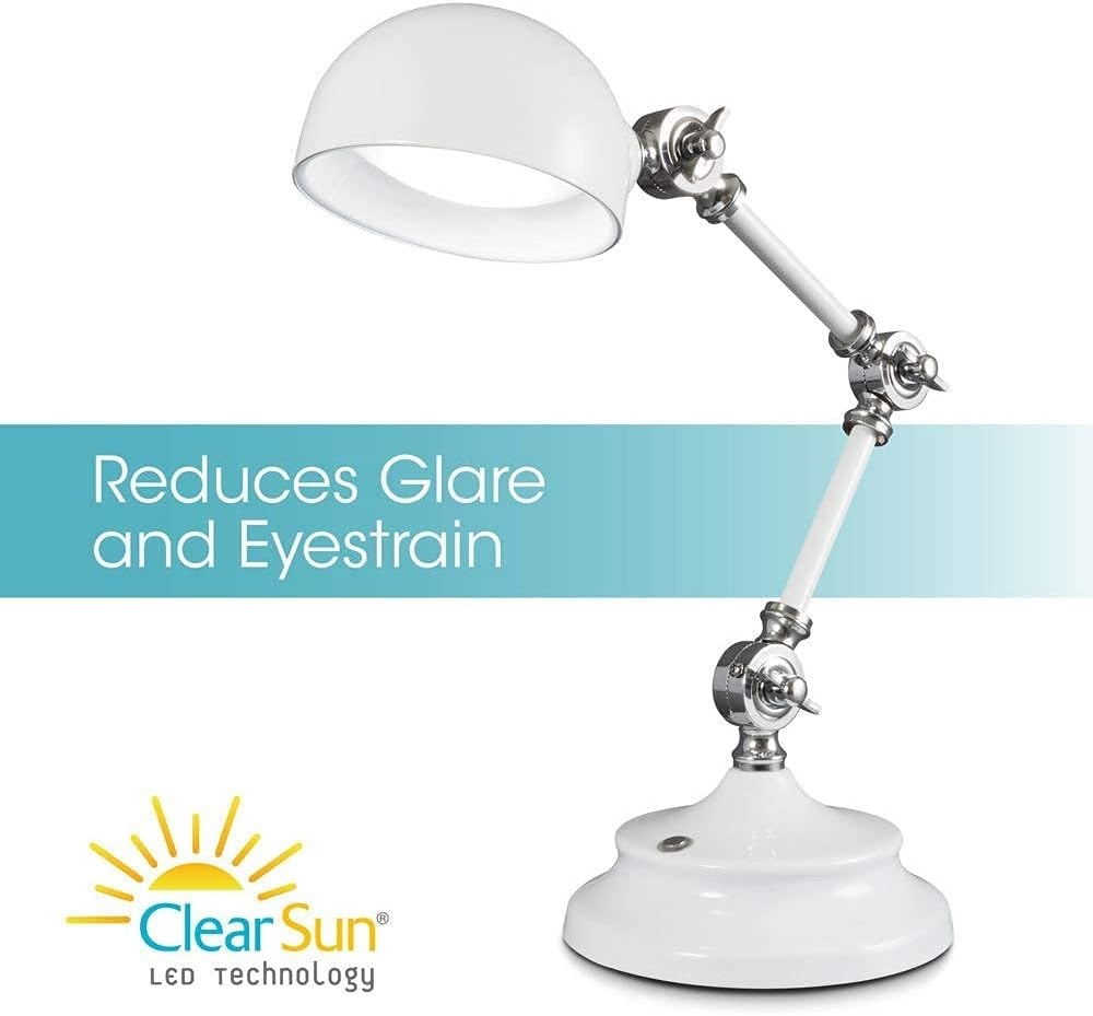 image:imageOttLite Prevention Pharmacy Adjustable LED Desk Lamp with USB Charging Designed to Reduce Eyestrain 3Point Adjustable Neck 3 Brightness Settings with Touch Controls