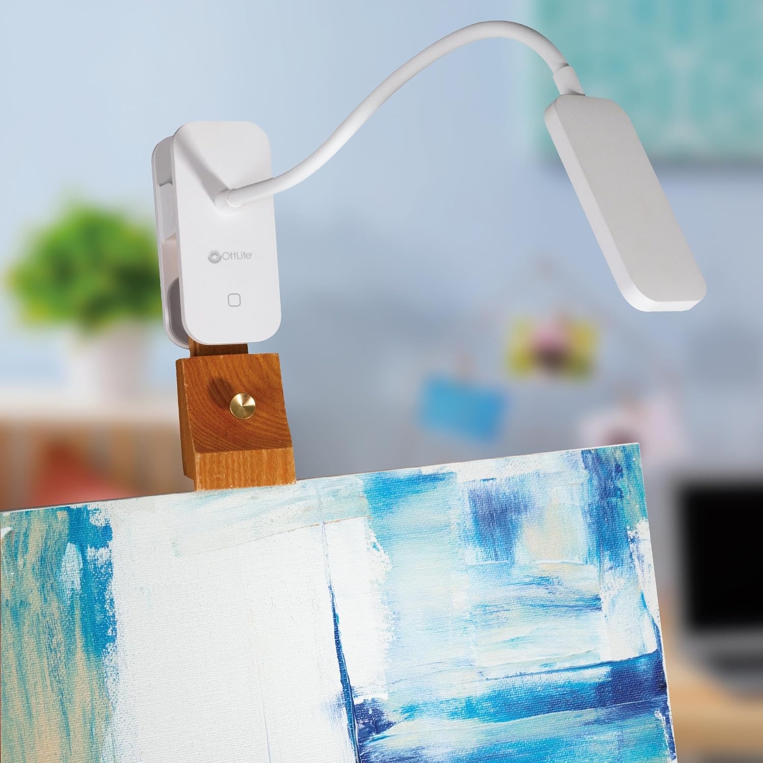 image:imageOttLite Rechargeable LED Clip Lamp ClearSun LED Technology with Touch Activated Control Dimmable LEDs amp Flexible Arm TravelFriendly Clip Light for Reading Bed Headboard amp Computers