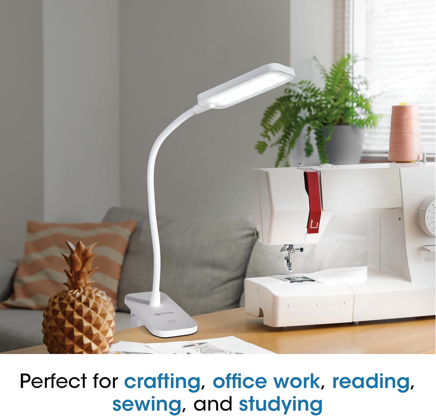 image:imageOttLite Rechargeable LED Clip Lamp ClearSun LED Technology with Touch Activated Control Dimmable LEDs amp Flexible Arm TravelFriendly Clip Light for Reading Bed Headboard amp Computers