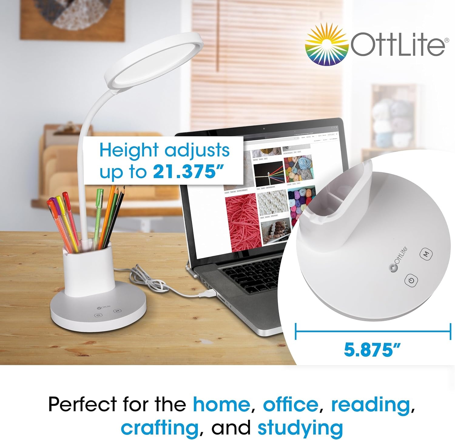 image:imageOttLite Rechargeable LED Lamp wPhone Holder Clearsun White Shipper