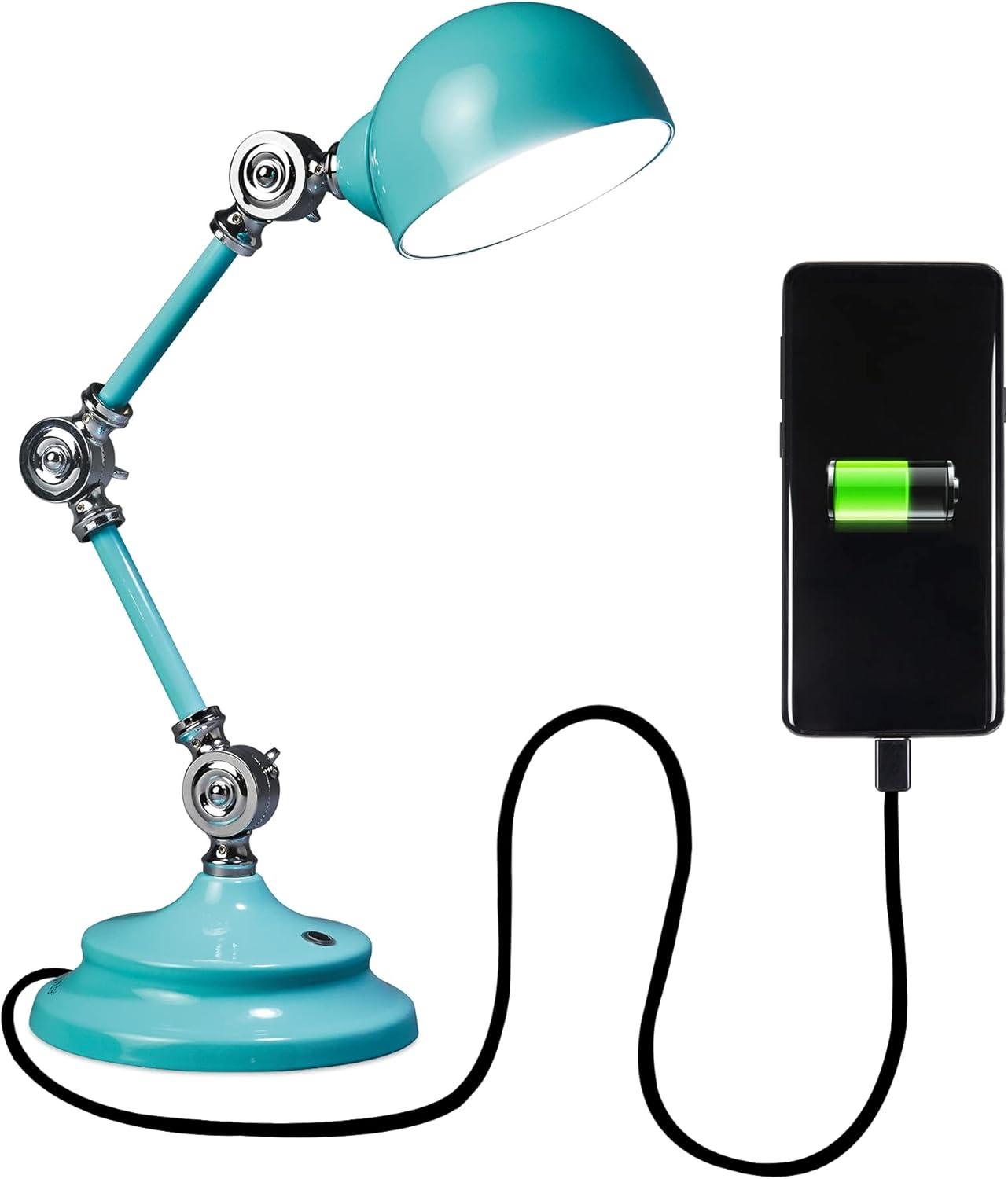 image:imageOttLite Revive LED Desk Lamp with ClearSun LED Technology Turquoise 3 Brightness Settings Touch Activated Controls USB Charging Port amp 3 Adjustable Knobs for Precise Lighting Great for ReadingTurquoise