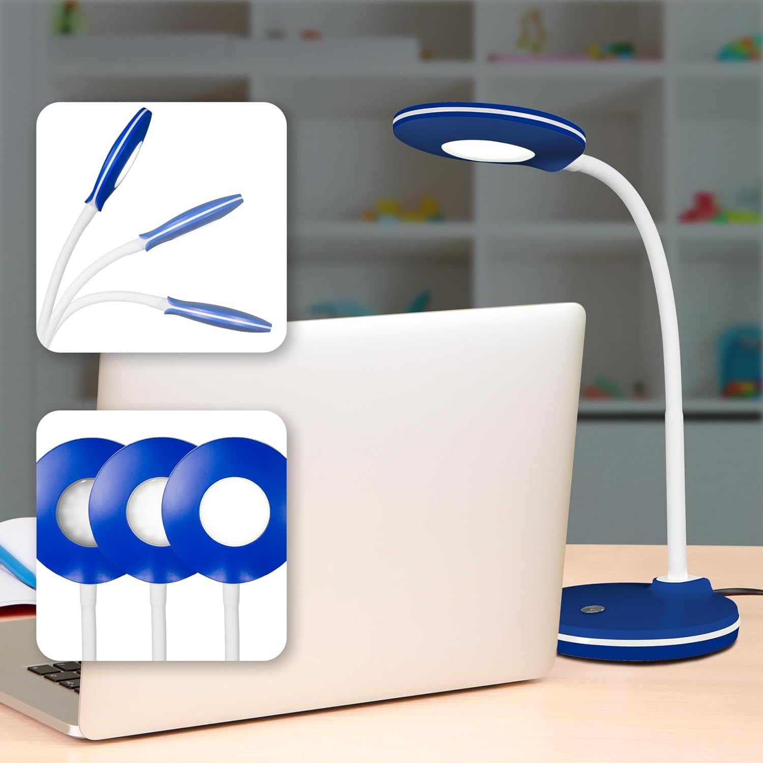 image:imageOttLite Study LED Desk Lamp Touch Activated Controls 3 Brightness Settings ClearSun LED Adjustable Neck Modern Design for Work Office or Learning