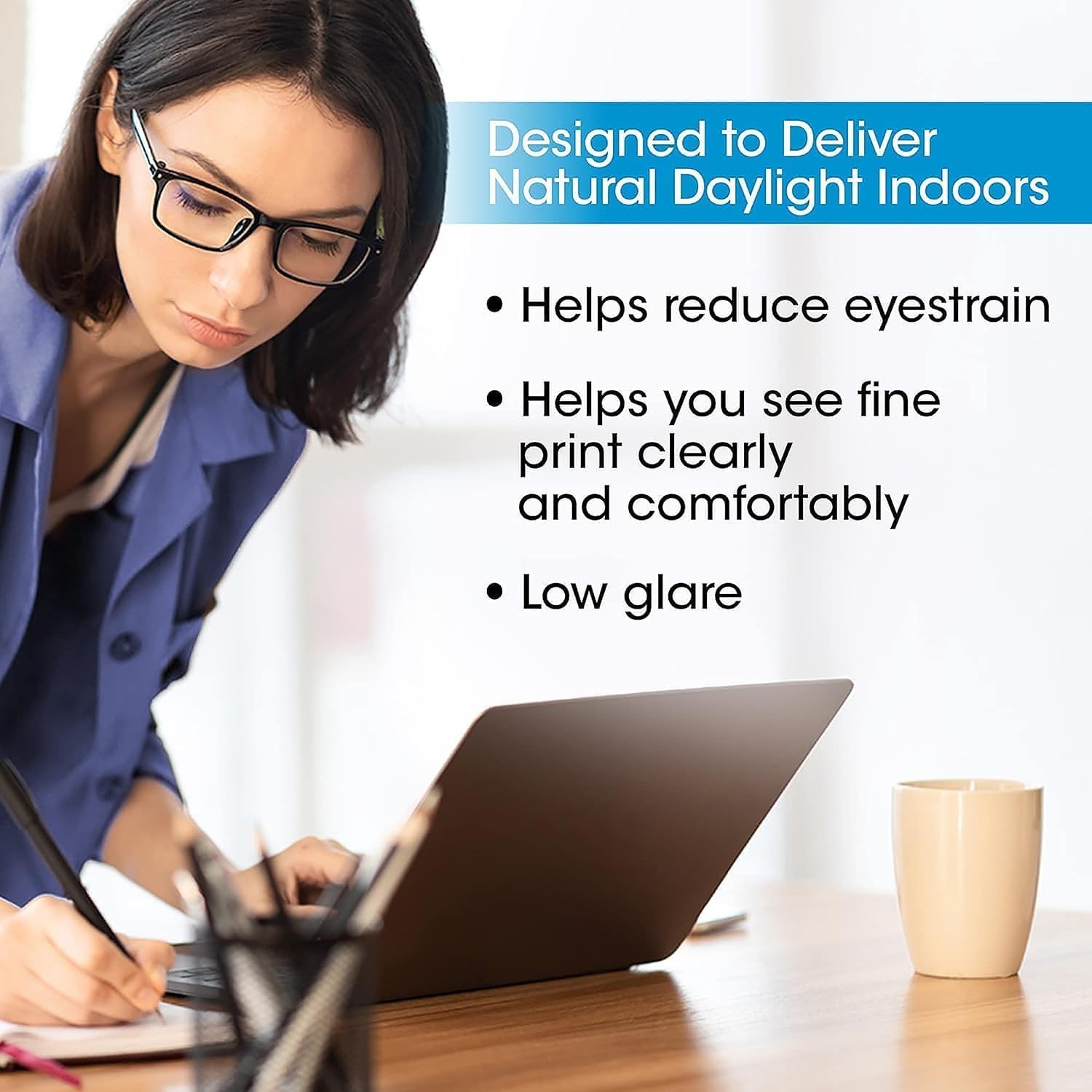 image:imageOttLite Study LED Desk Lamp Touch Activated Controls 3 Brightness Settings ClearSun LED Adjustable Neck Modern Design for Work Office or Learning