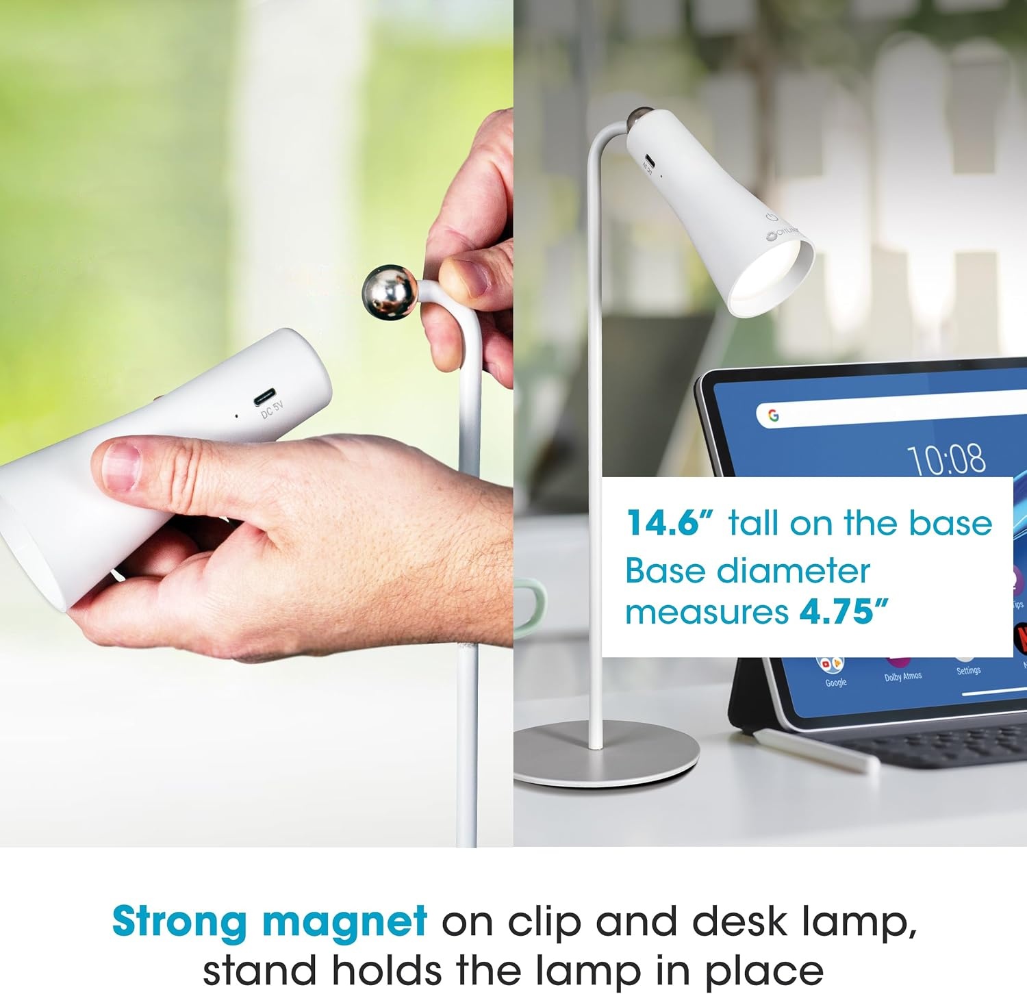 image:imageOttLite Switch 3in1 Rechargeable Task Lamp Clearsun White RetailWhite