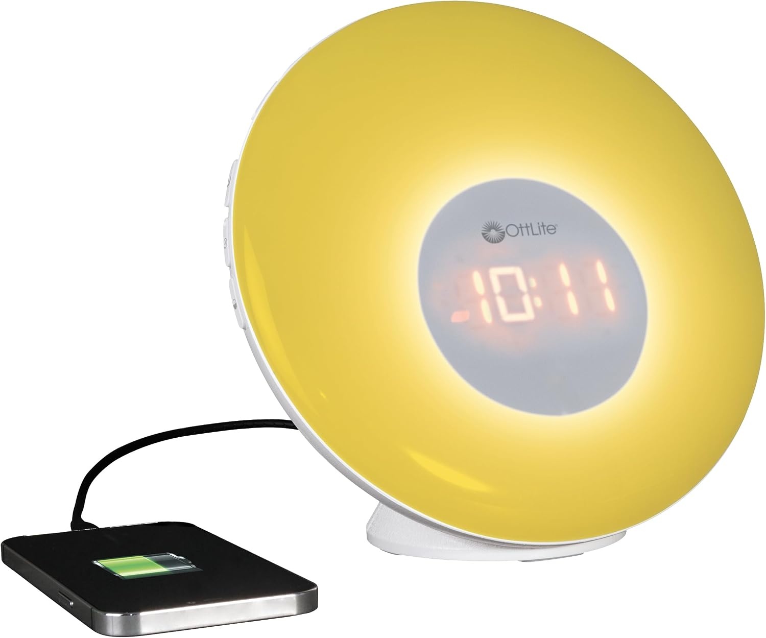 image:imageOttLite Wake Up Light with White Noise Sound Machine Color Changing Sunrise Simulation 7 Wake Up Sounds Snooze Function Smart Alarm Clock for Heavy Sleepers Sunlight Lamp with USB Charging Port