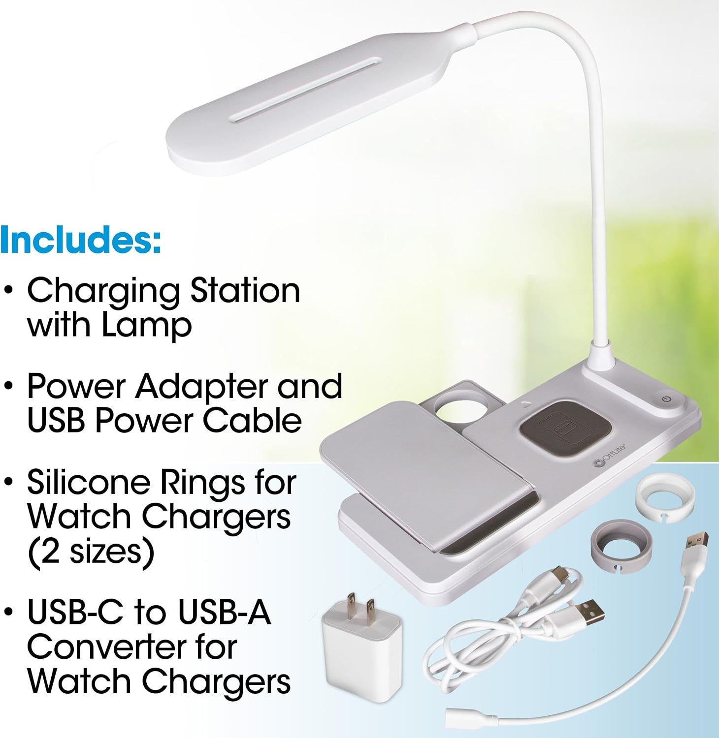 image:imageOttlite LED Desk Lamp with MultiDevice Charging Station White