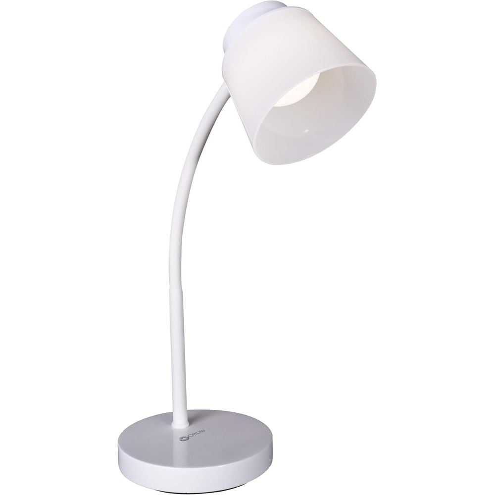 image:imageOttLite Clarify LED Desk Lamp with 4 Brightness Settings Touch Activated Controls Modern White Design ClearSun LED Lighting Flexible Neck for Work Study Reading Crafting