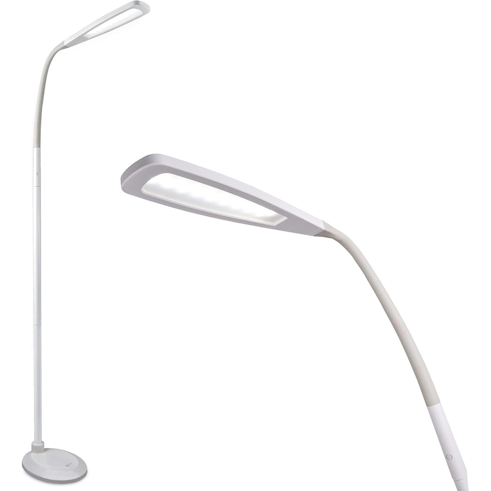 image:imageOttLite ClearSun Flex LED Floor Lamp with LED Technology Touch Activated Controls Adjustable Neck Smart Memory Feature Great for Office Home Dorm Bedroom College amp Living RoomWhite