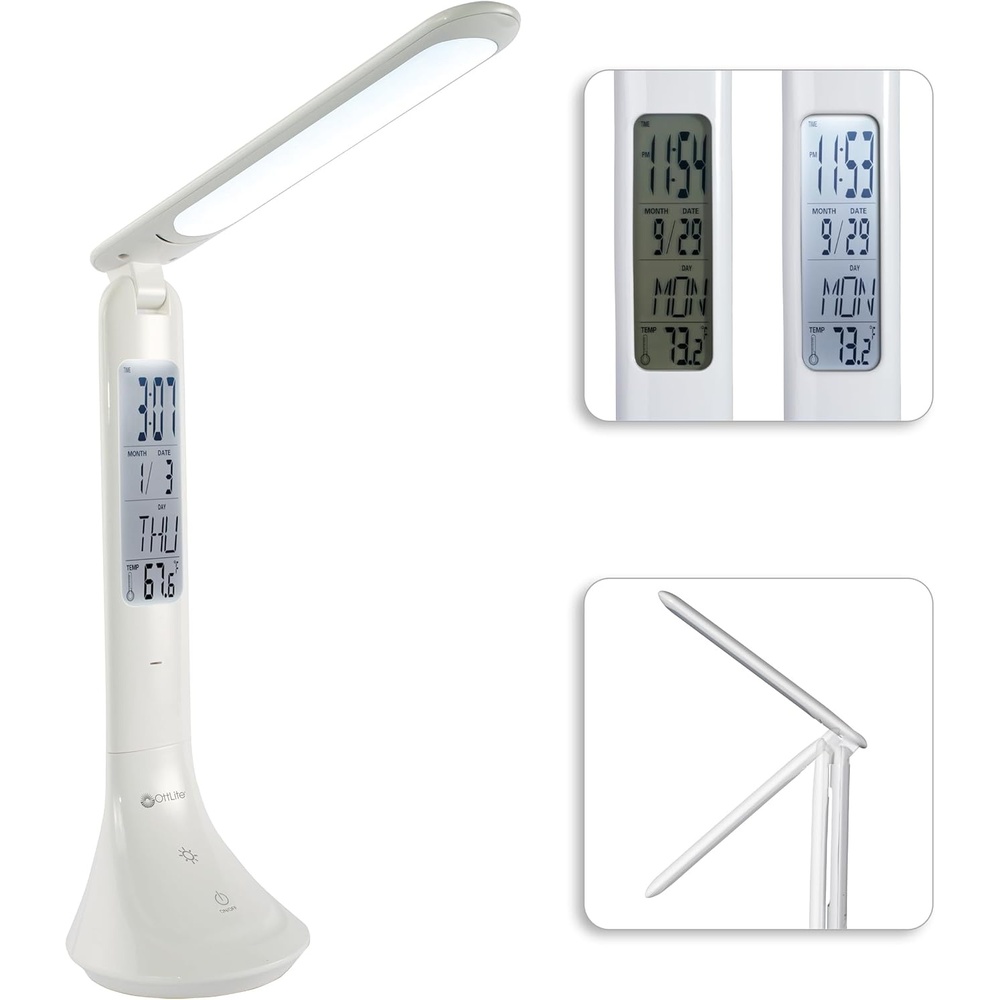 image:imageOttLite ClearSun LED Travel Task Lamp Cordless Digital Display amp Touch Activated Controls Desk Lamp with Rechargeable Battery TravelFriendly amp Portable Reading LampWhite